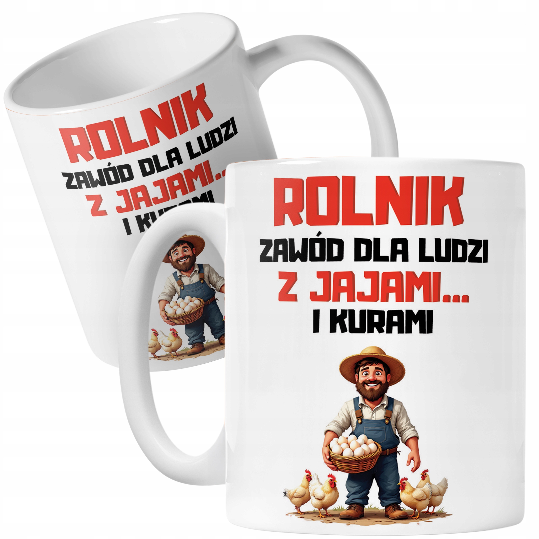 Kubek ceramiczny Rolnik Dla Rolnika Kury Zabawny Prezent Upominek