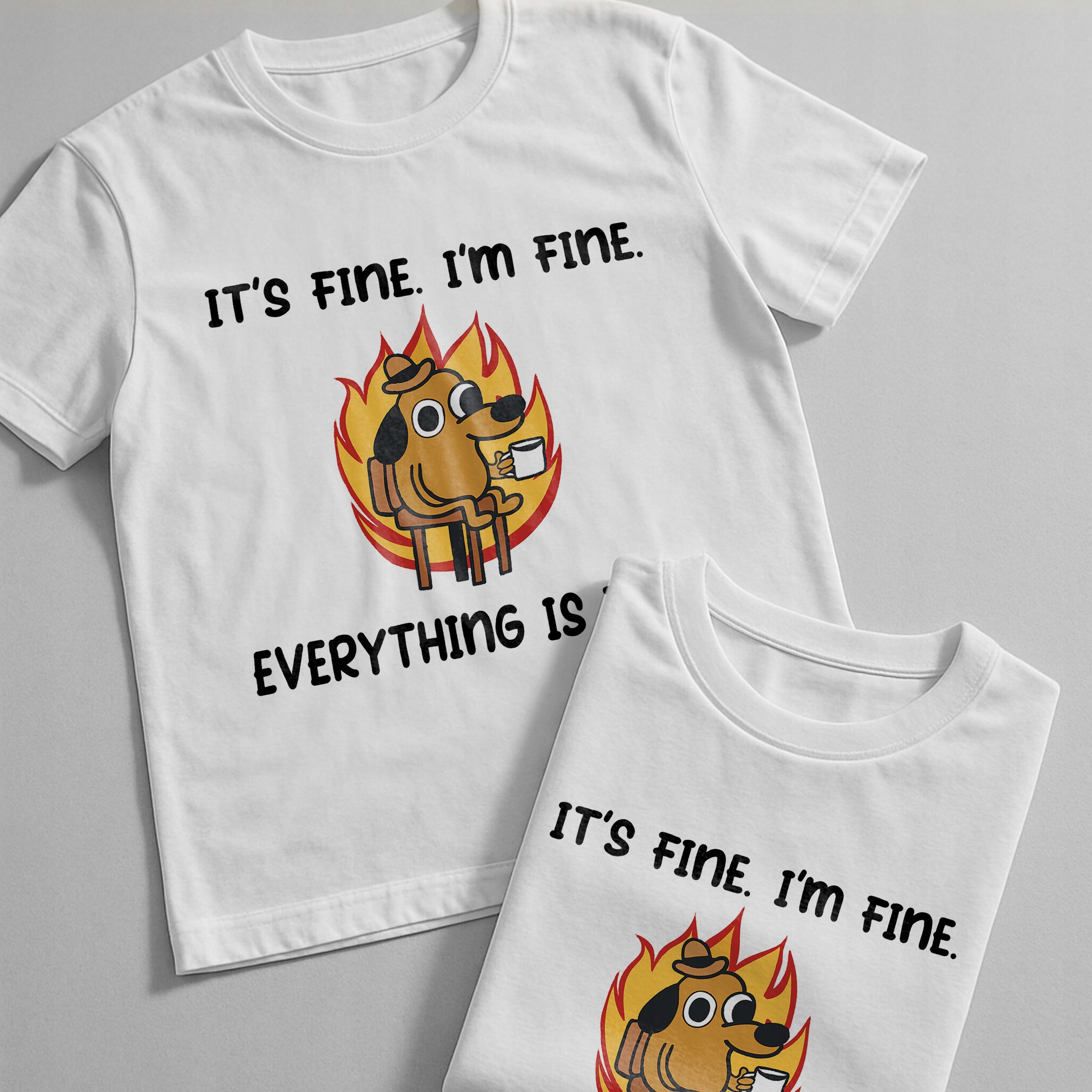 Koszulka biała męska It’s Fine I’m Fine Zabawny Prezent