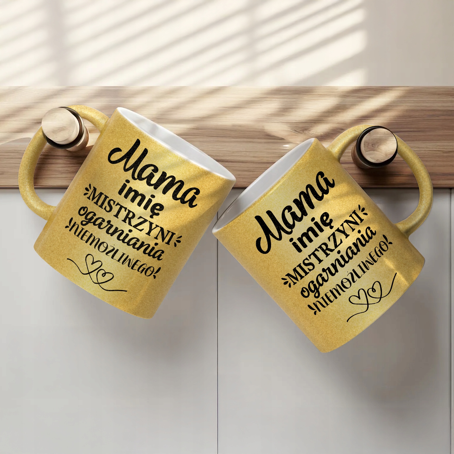 Złoty kubek brokatowy Personalizowany Dzień Matki Dla Mamy Prezent