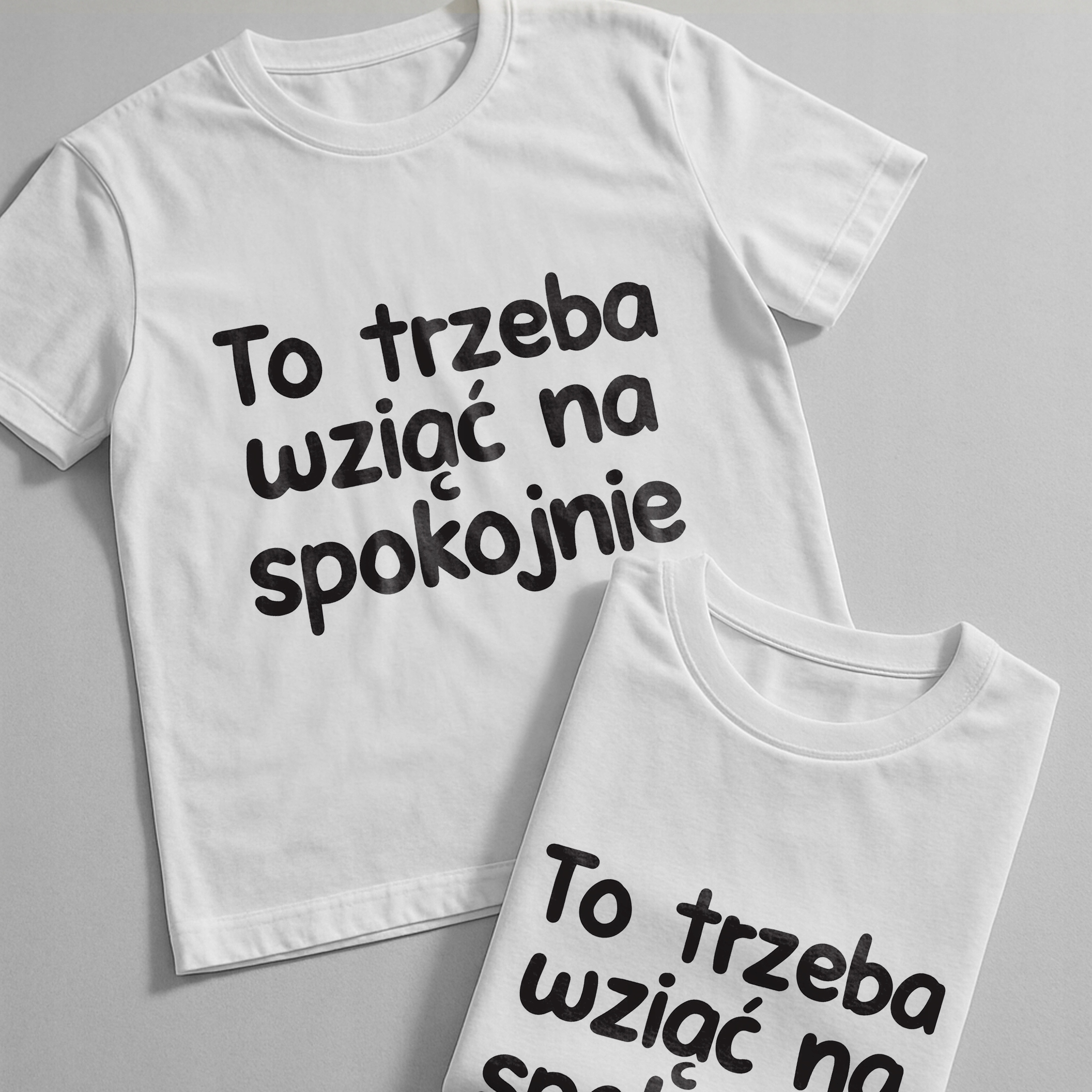 Koszulka biała męska To Trzeba Wziąć Na Spokojnie Zabawny Prezent r. 3XL