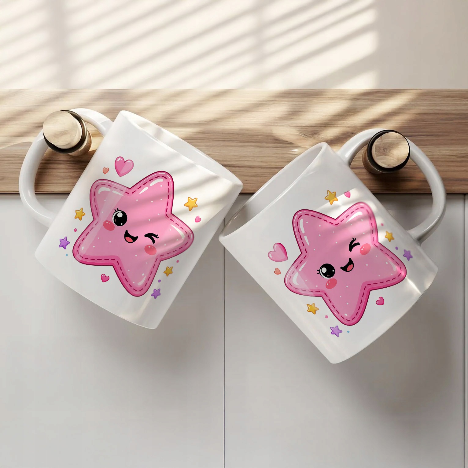 Zestaw Kubek Biały Poduszka Z Nadrukiem Kawaii Gwiazdka Prezent