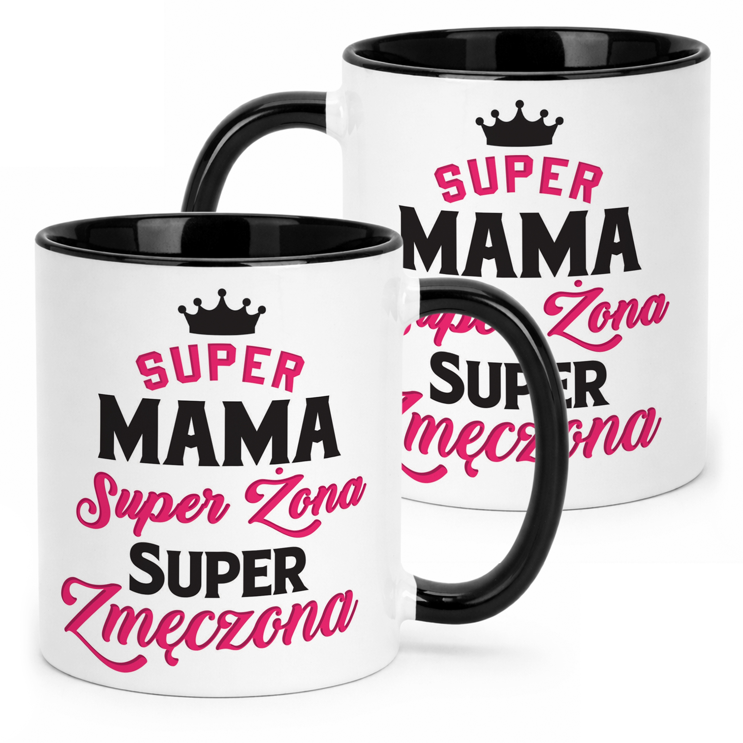 Kubek Czarny Dzień Matki Dla Mamy Prezent Super Mama Żona