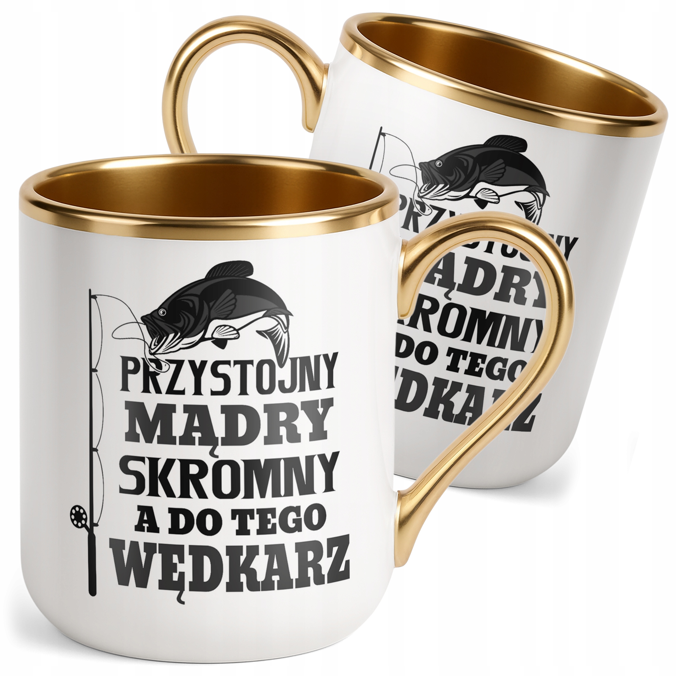 Kubek Premium Złoty Dla Wędkarza Wędkowanie Ryby Zabawny Prezent