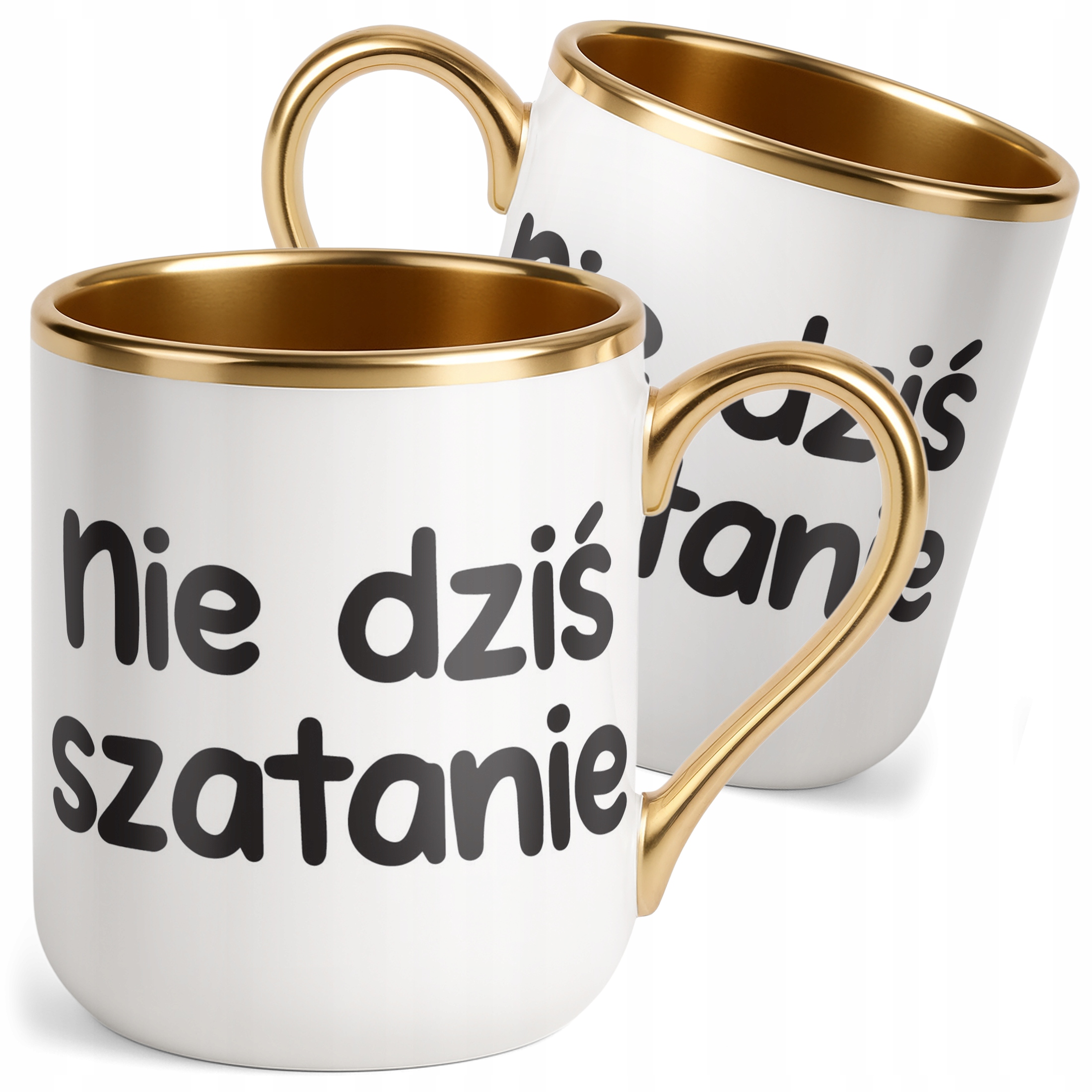 Kubek Premium Złoty Nie Dziś Szatanie Śmieszny Zabawny Prezent