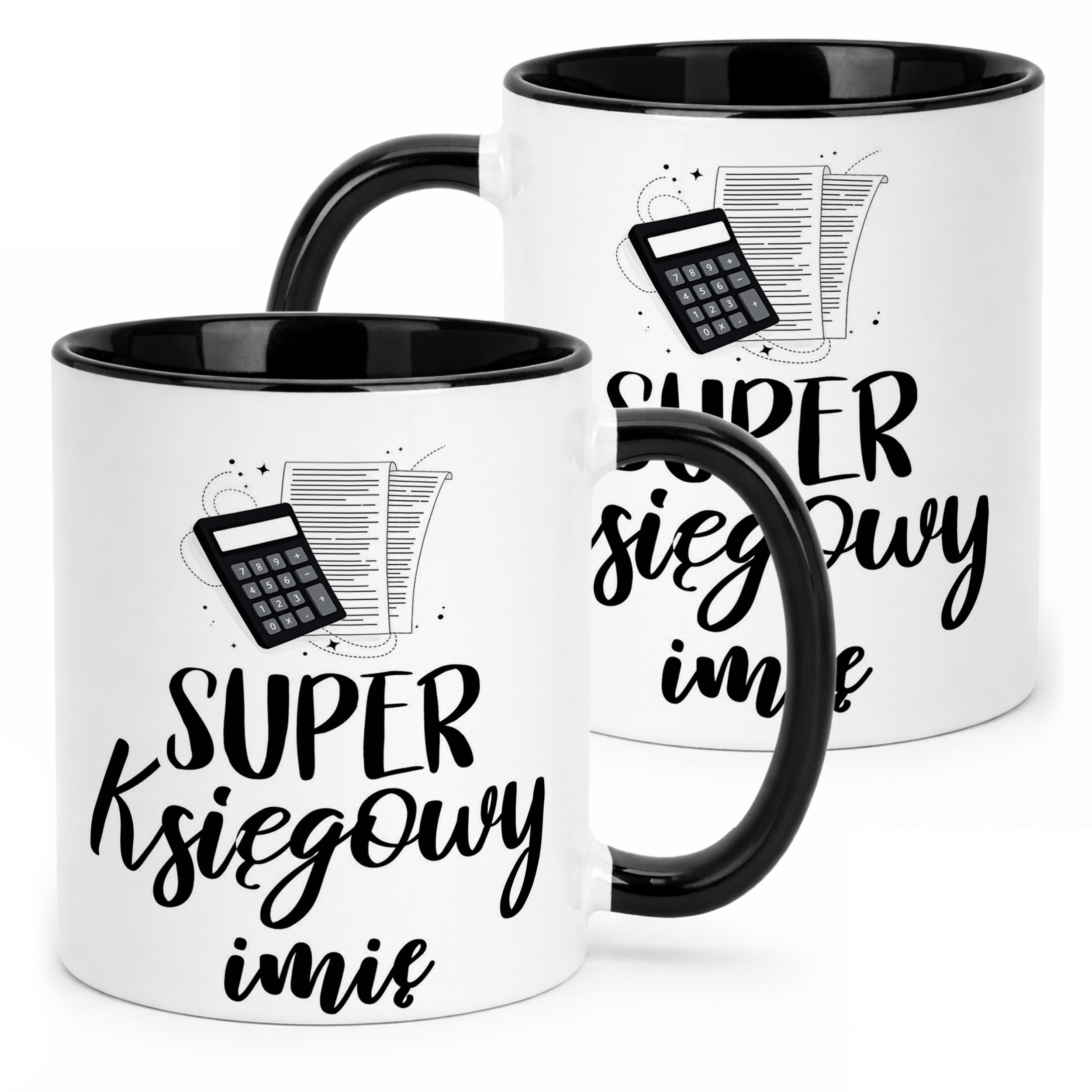 Kubek Czarny Personalizowany Super Księgowy Prezent Upominek