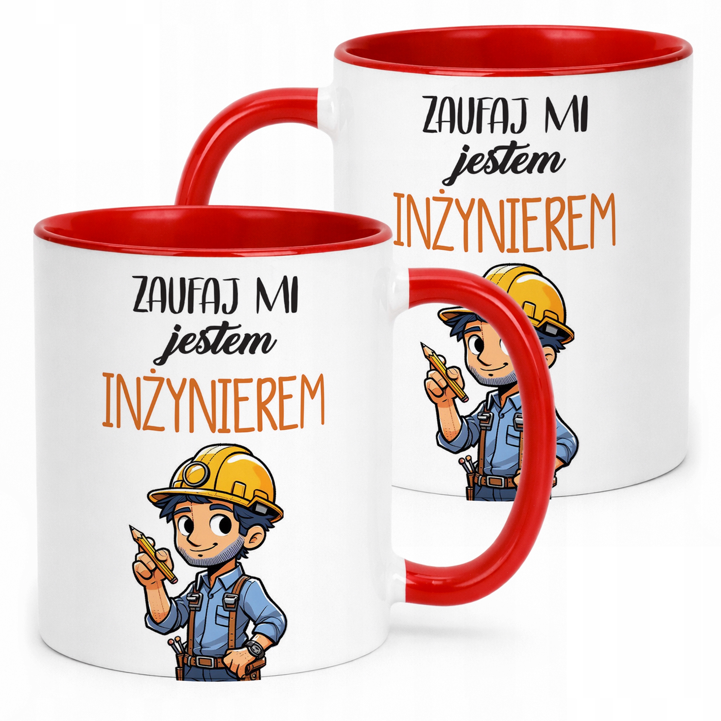 Kubek Czerwony Zaufaj Mi Jestem Inżynierem Dla Inżyniera Prezemt
