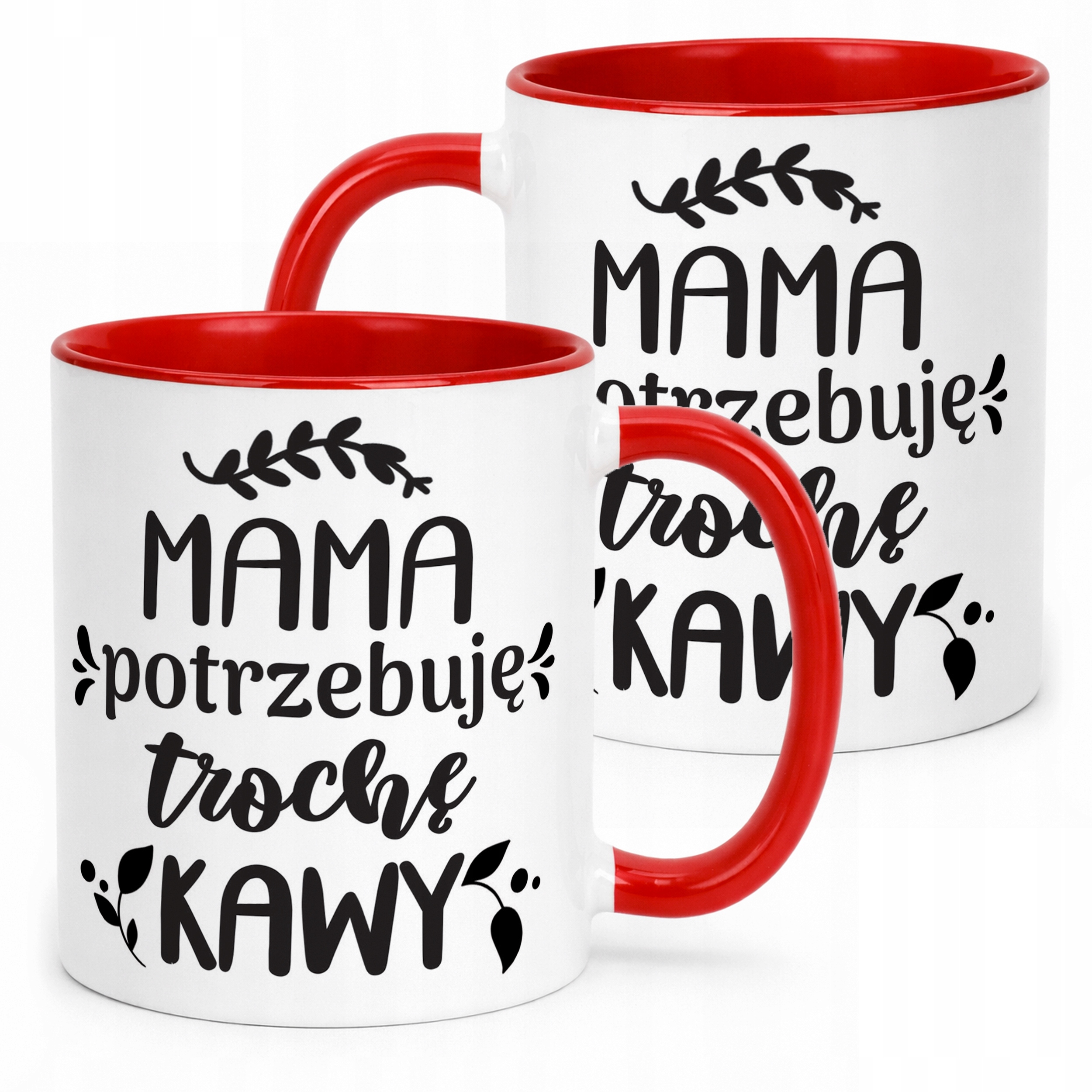 Kubek Czerwony Dzień Matki Dla Mamy Prezent Mama Potrzebuję Trochę Kawy