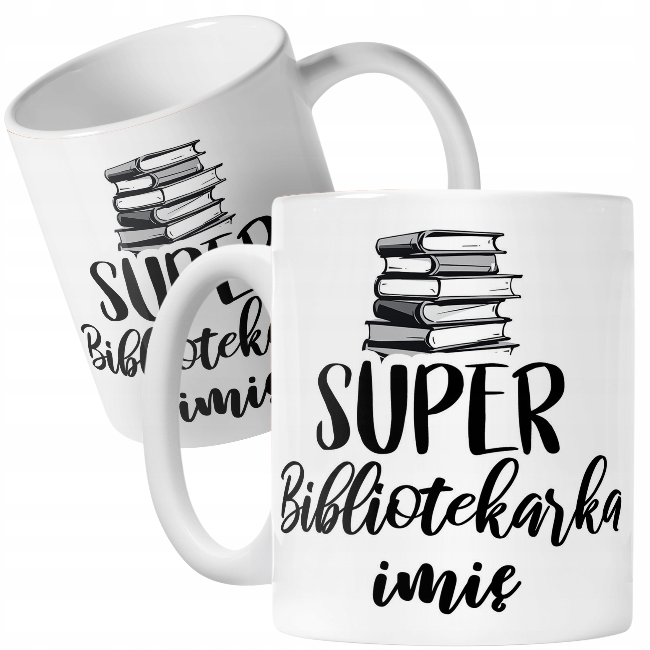 Kubek Ceramiczny Personalizowany Super Bibliotekarka Prezent Upominek