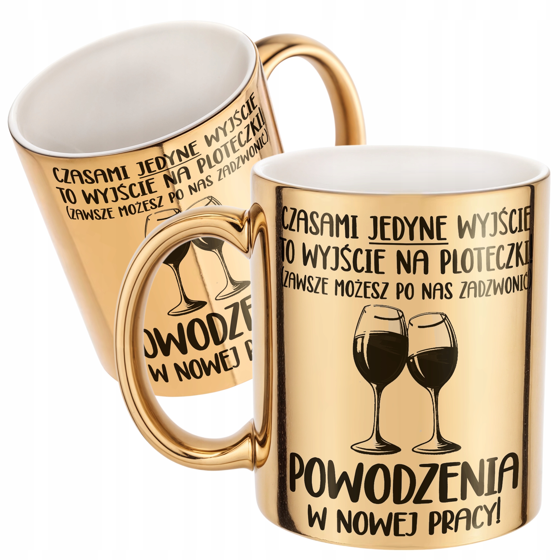 Złoty Kubek ceramiczny Pożeganie Odejście z Pracy Dla Kolegi Koleżanki