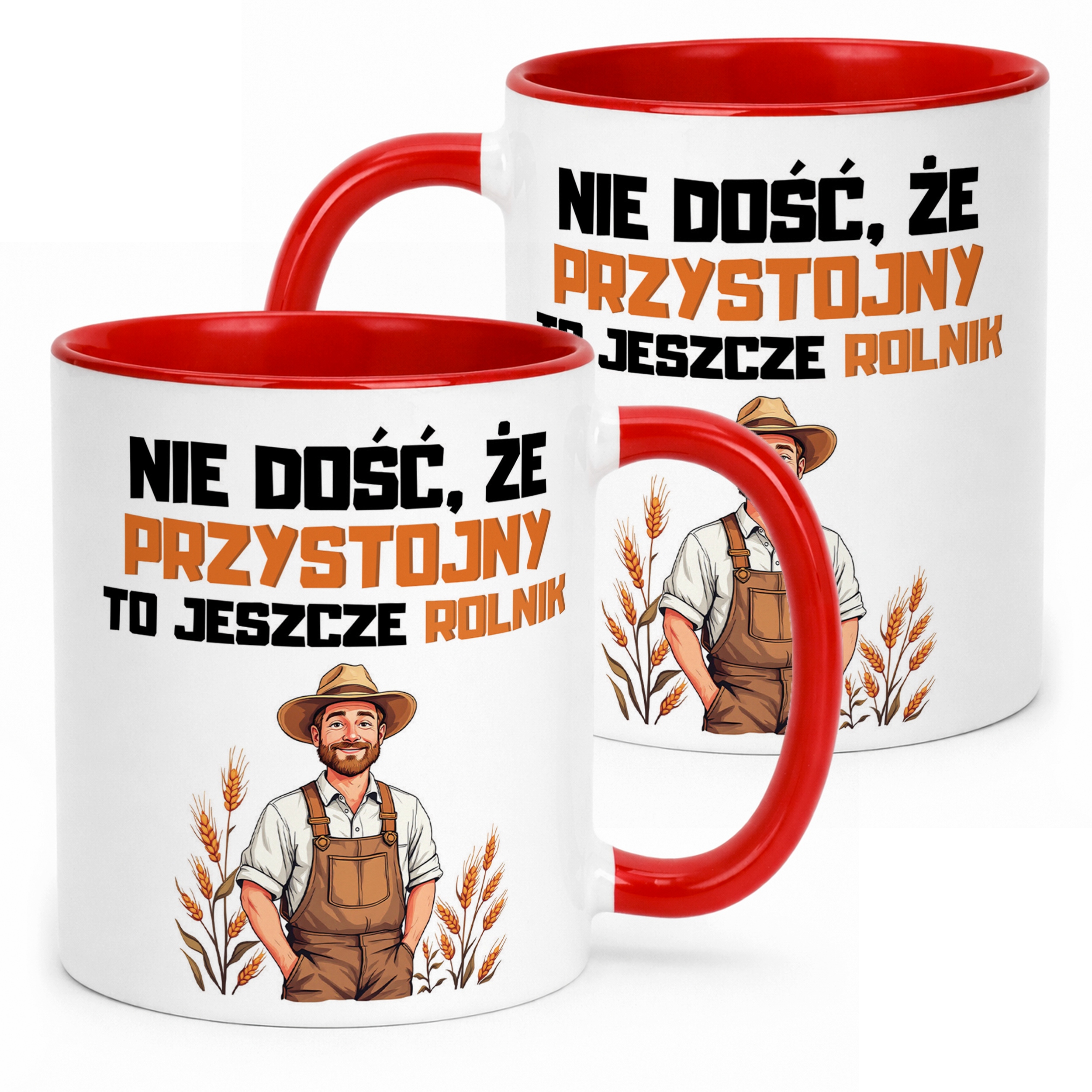Kubek Czerwony Rolnik Dla Rolnika Traktor Zabawny Prezent Upominek