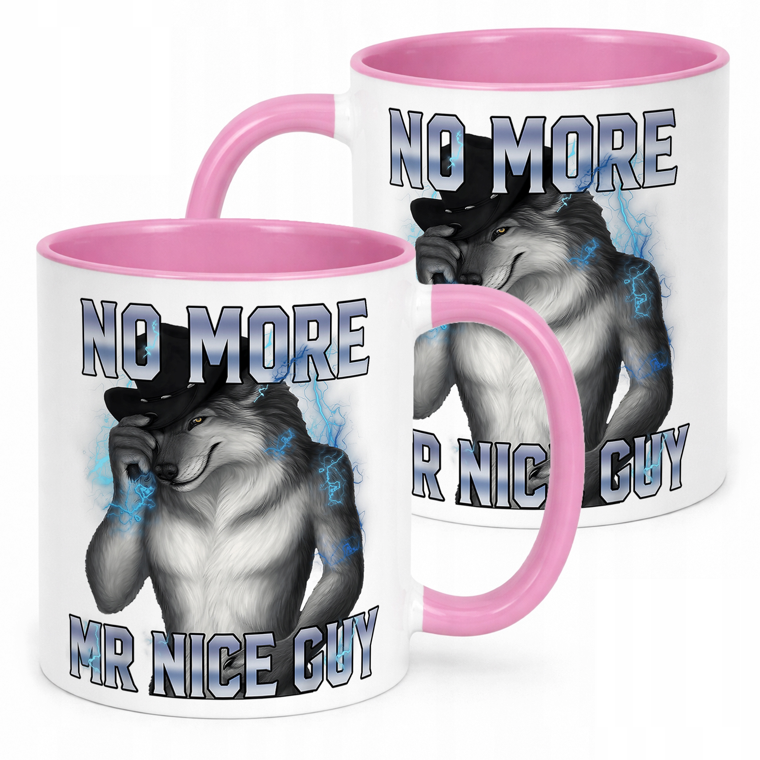 Kubek Różowy No More Mr Nice Guy viral tiktok mem