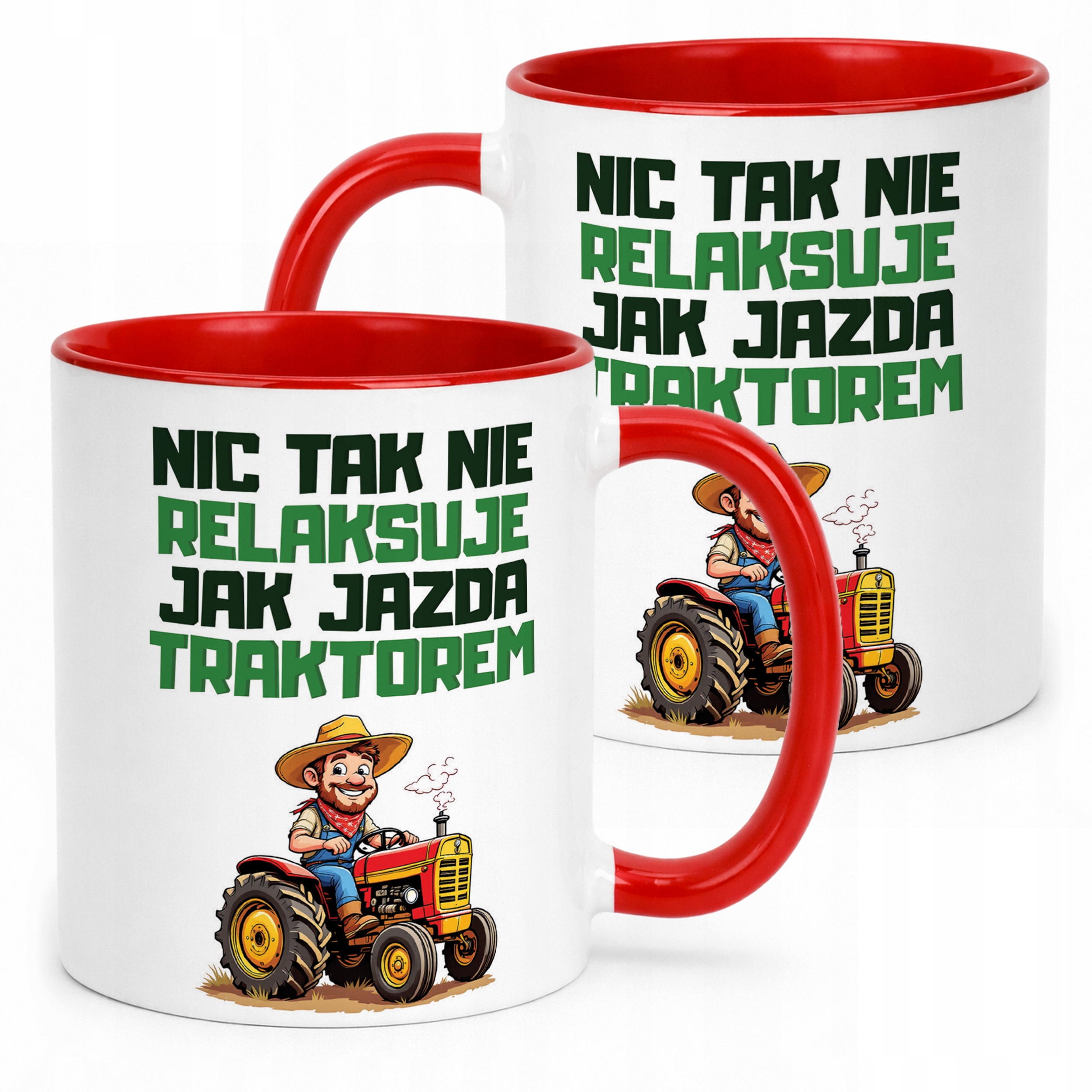 Kubek Czerwony Rolnik Dla Rolnika Traktor Zabawny Prezent Upominek