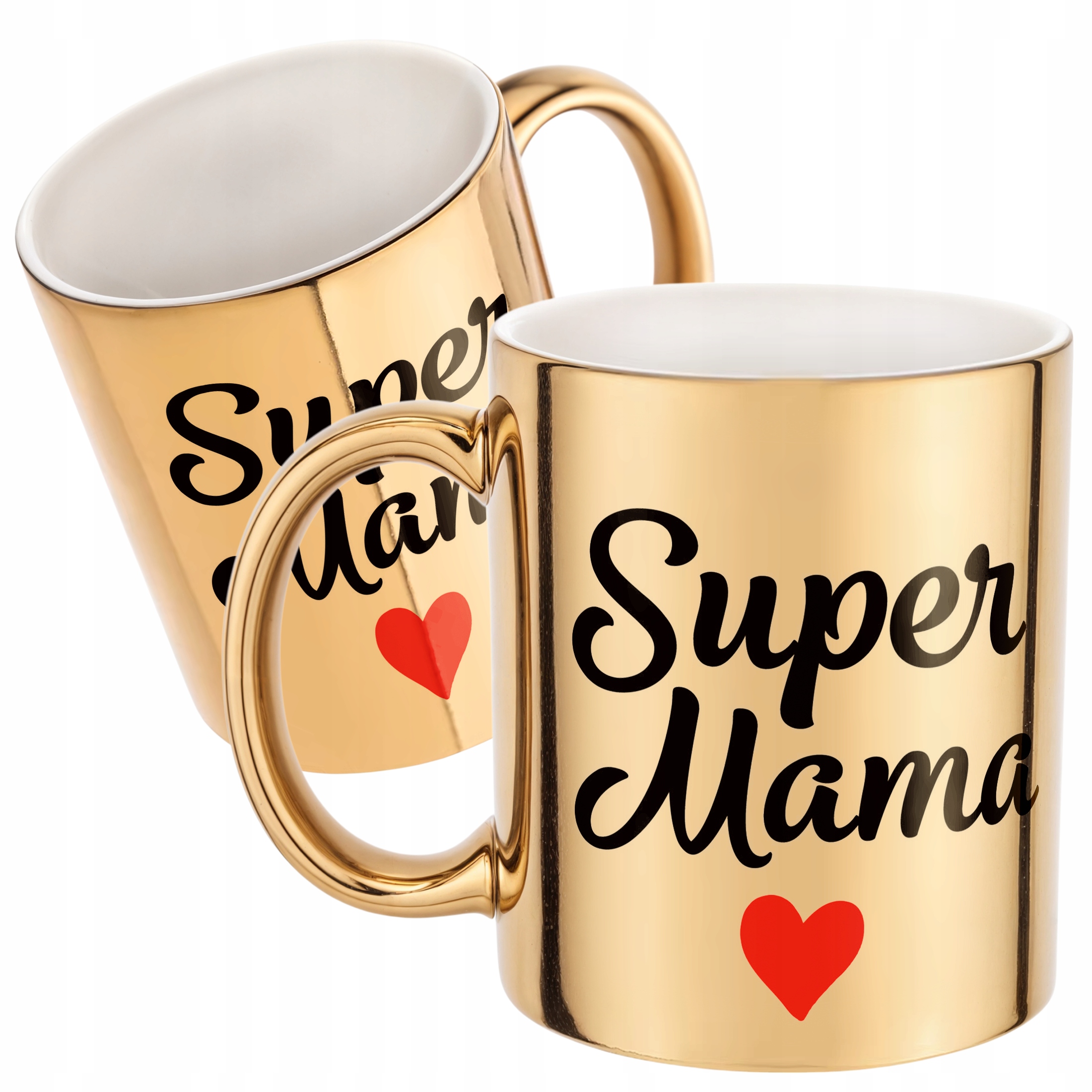 Złoty Kubek ceramiczny Dzień Matki Dla Mamy Upominek Super Mama