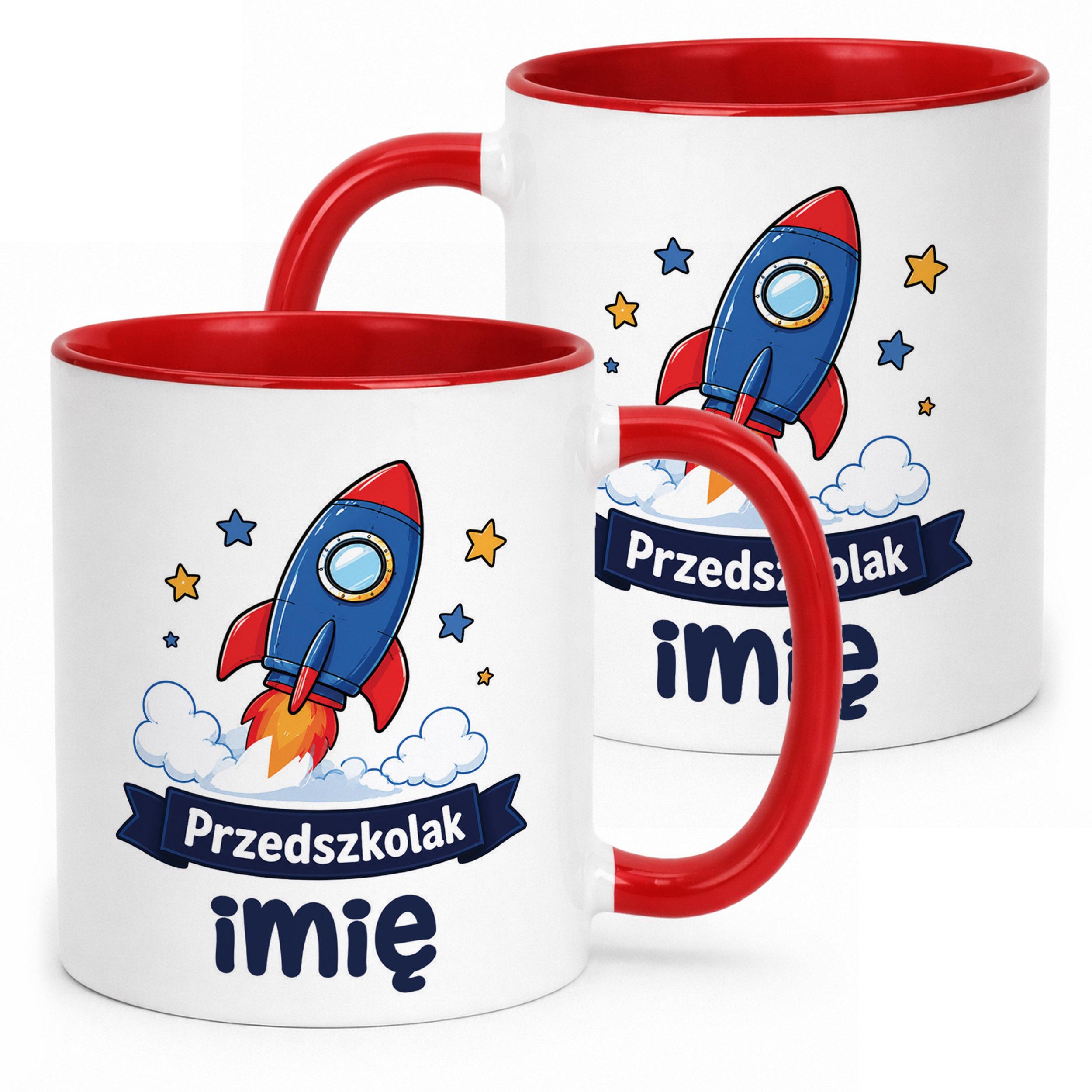 Kubek Czerwony z nadrukiem personalizowany Przedszkolak Szkoła Dla Dzieci