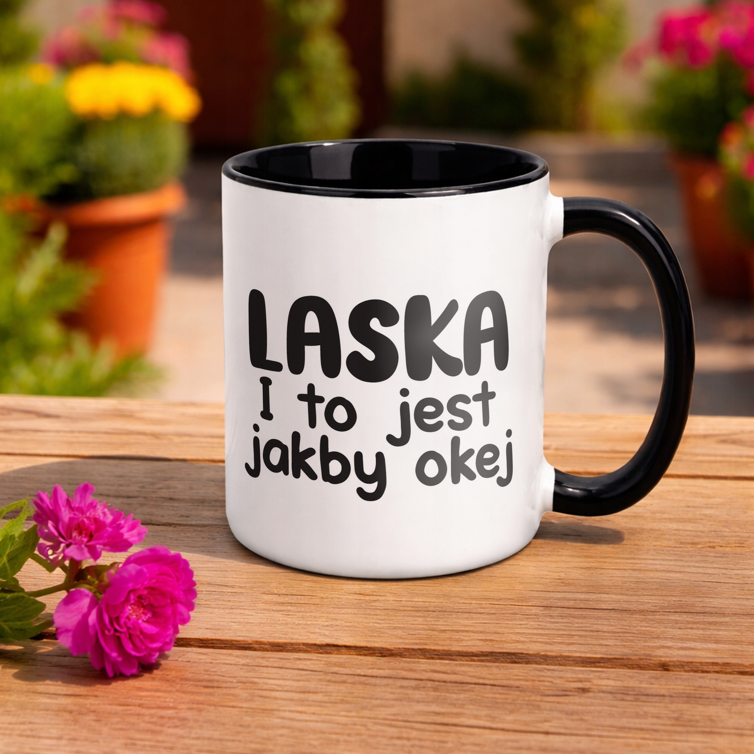 Kubek Czarny Laska I To Jest Jakby Okej Śmieszny Zabawny Prezent
