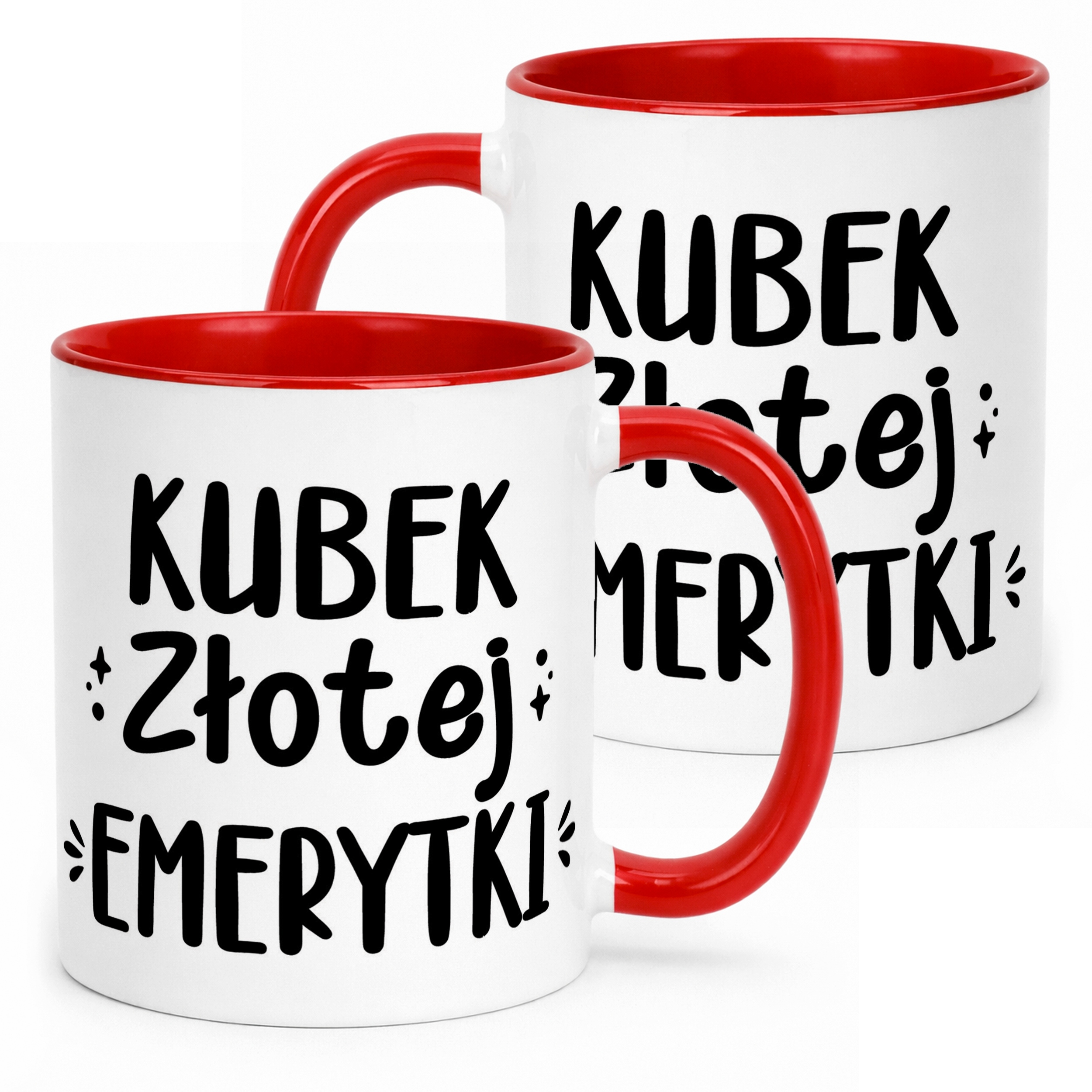 Kubek Czerwony z okazji Emerytury Dla Emerytki Prezent Upominek
