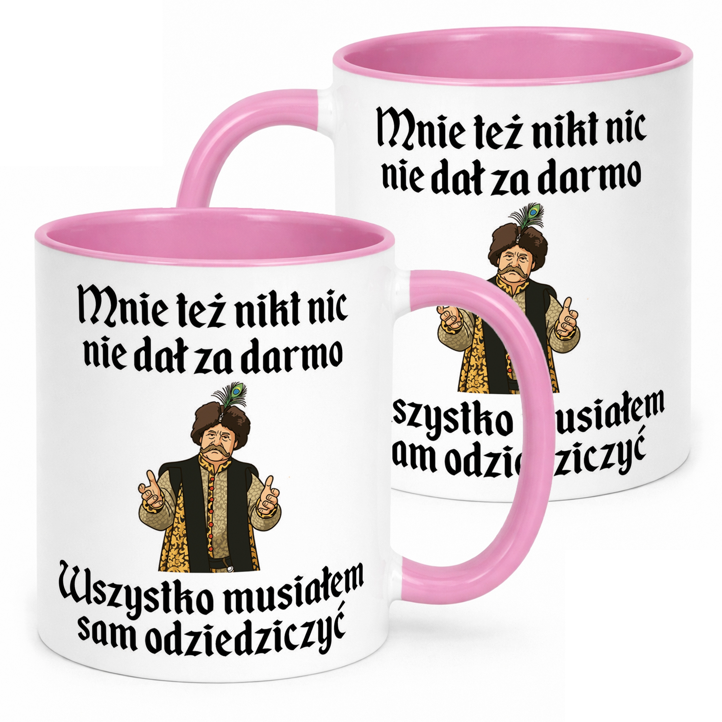 Kubek Różowy 1670 Musiałem Sam Odziedziczyć Jan Paweł Prezent