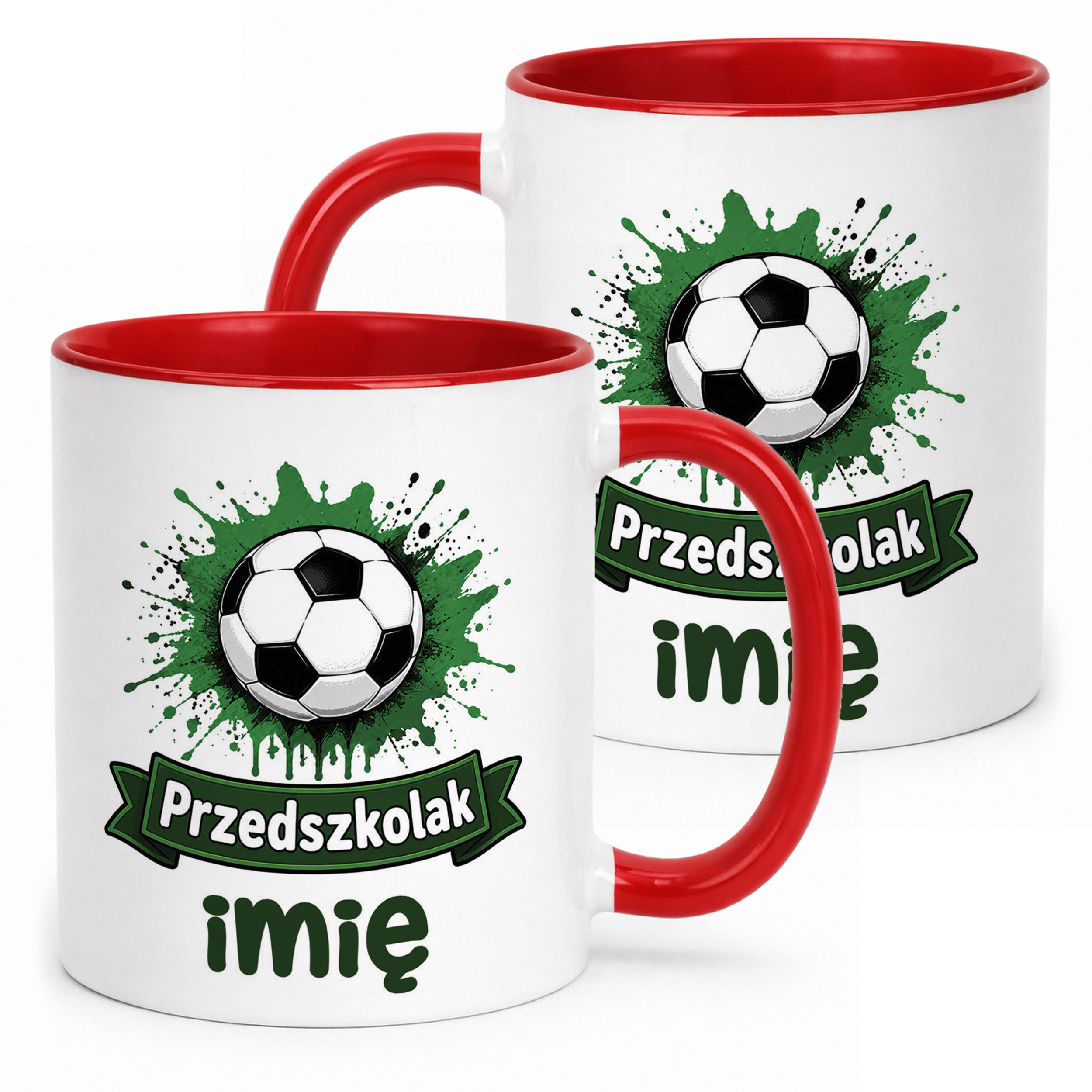 Kubek Czerwony z nadrukiem personalizowany Przedszkolak Szkoła Dla Dzieci