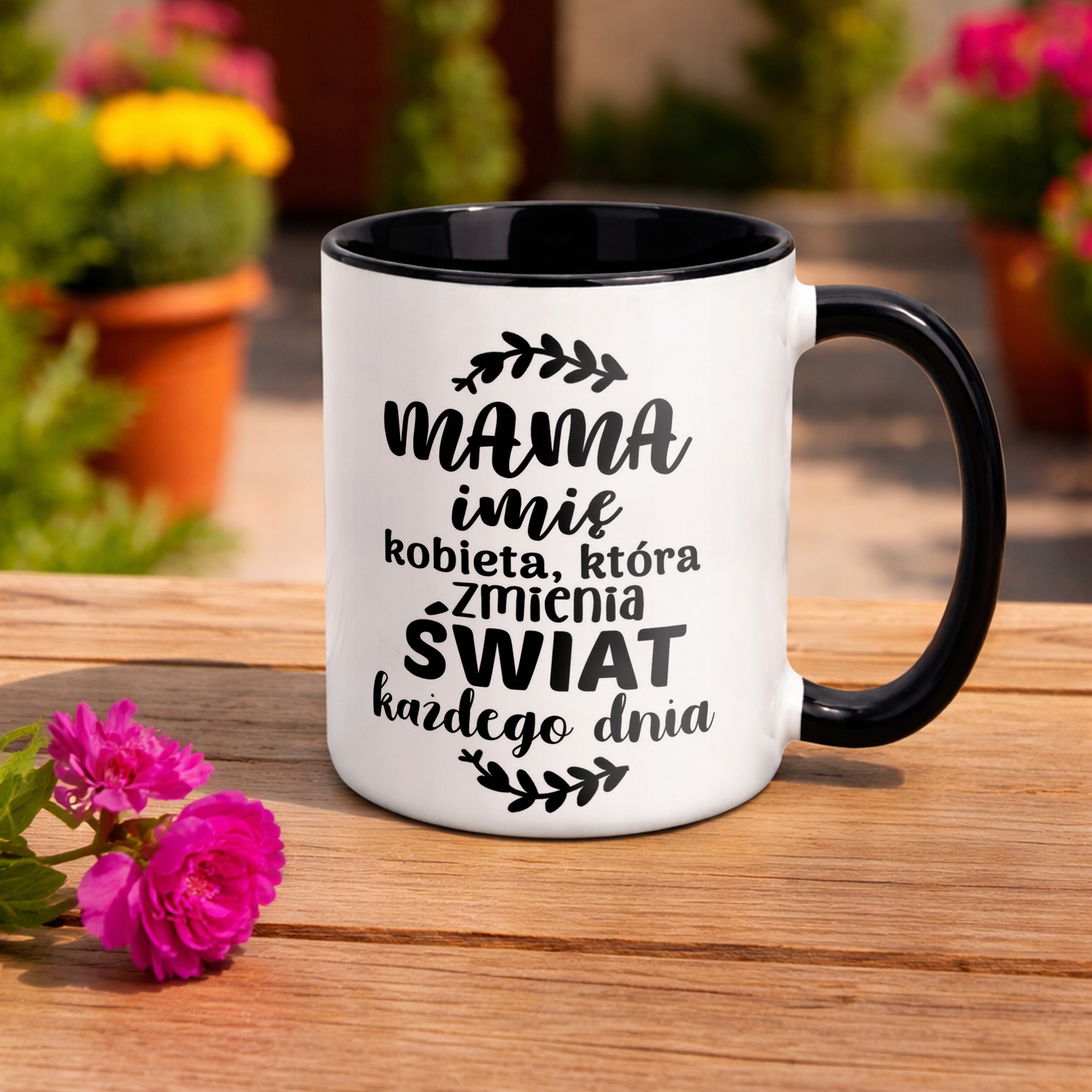 Kubek Czarny Personalizowany Dzień Matki Dla Mamy Prezent Upominek