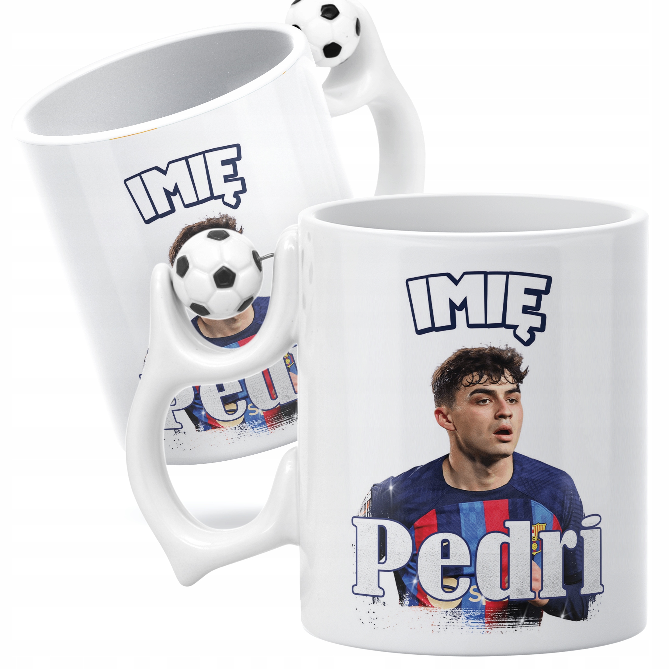 Zestaw personalizowany Kubek Piłkarski + Poduszka Pedri FC Barcelona