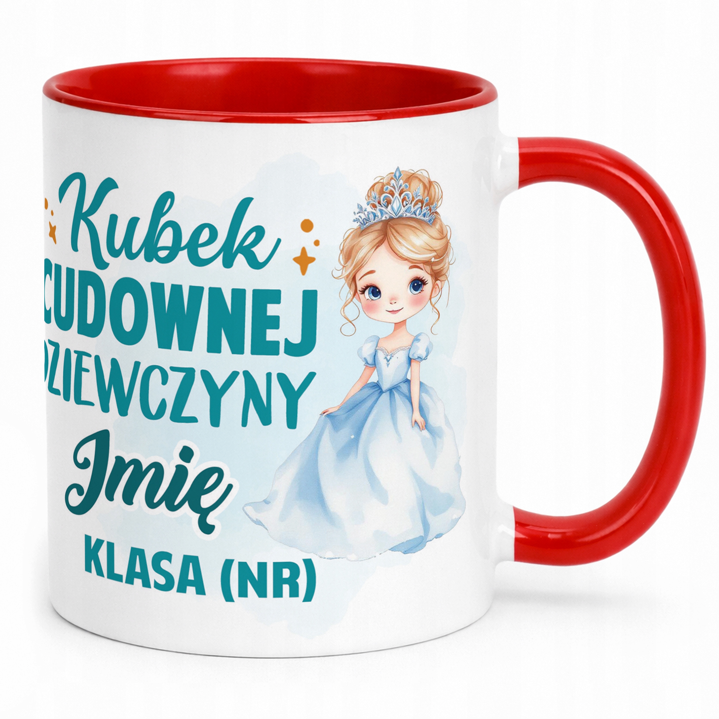 Kubek Czerwony Z Imieniem Klasa Dzień Kobiet Dla Dziewczynki Prezent