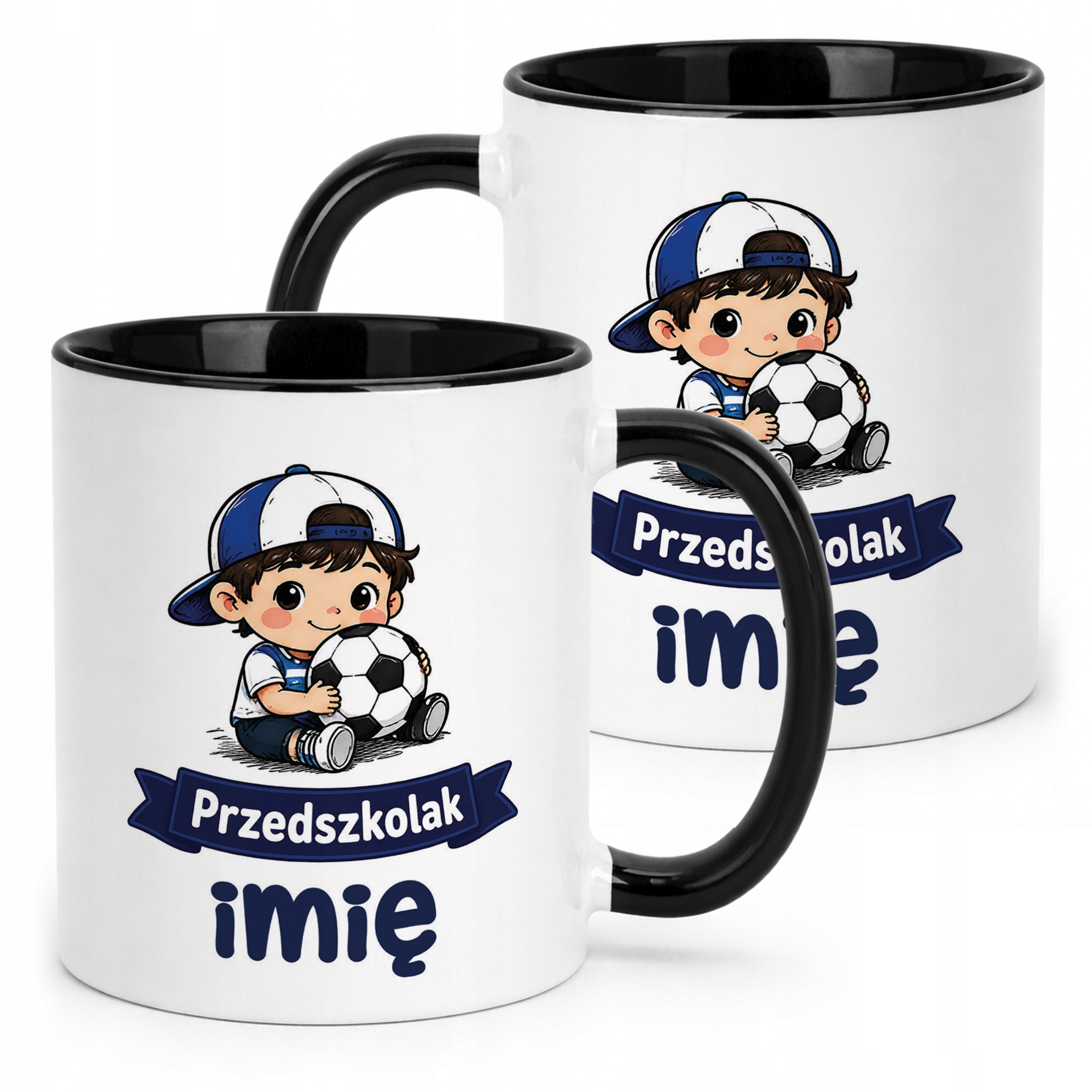 Kubek Czarny z nadrukiem personalizowany Przedszkolak Szkoła Dla Dzieci