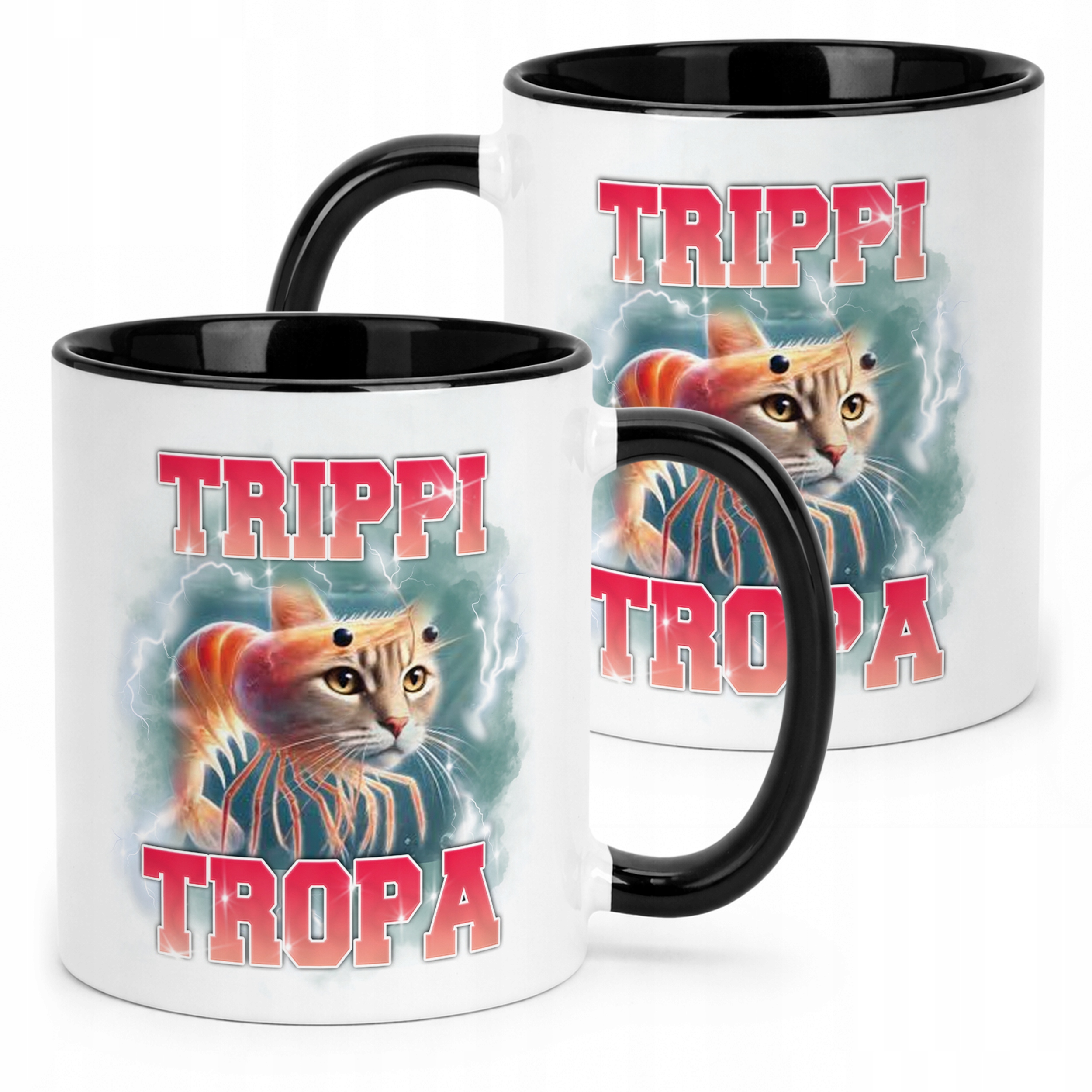 Kubek Czarny BRAINROT Trippi Troppi Memy Zabawny TikTok Viral