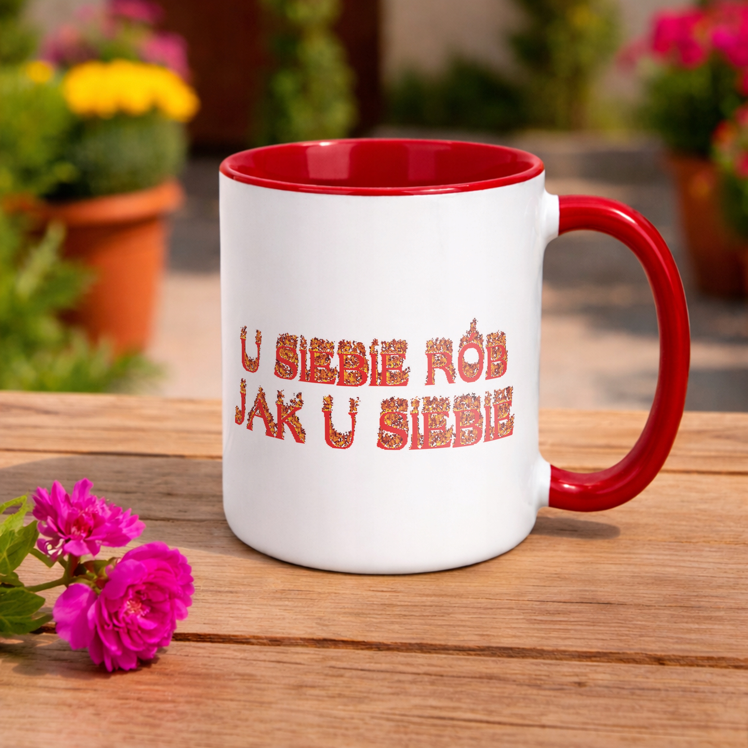 Kubek ceramiczny U siebie rób jak u siebie Memy Zabawne Prezent