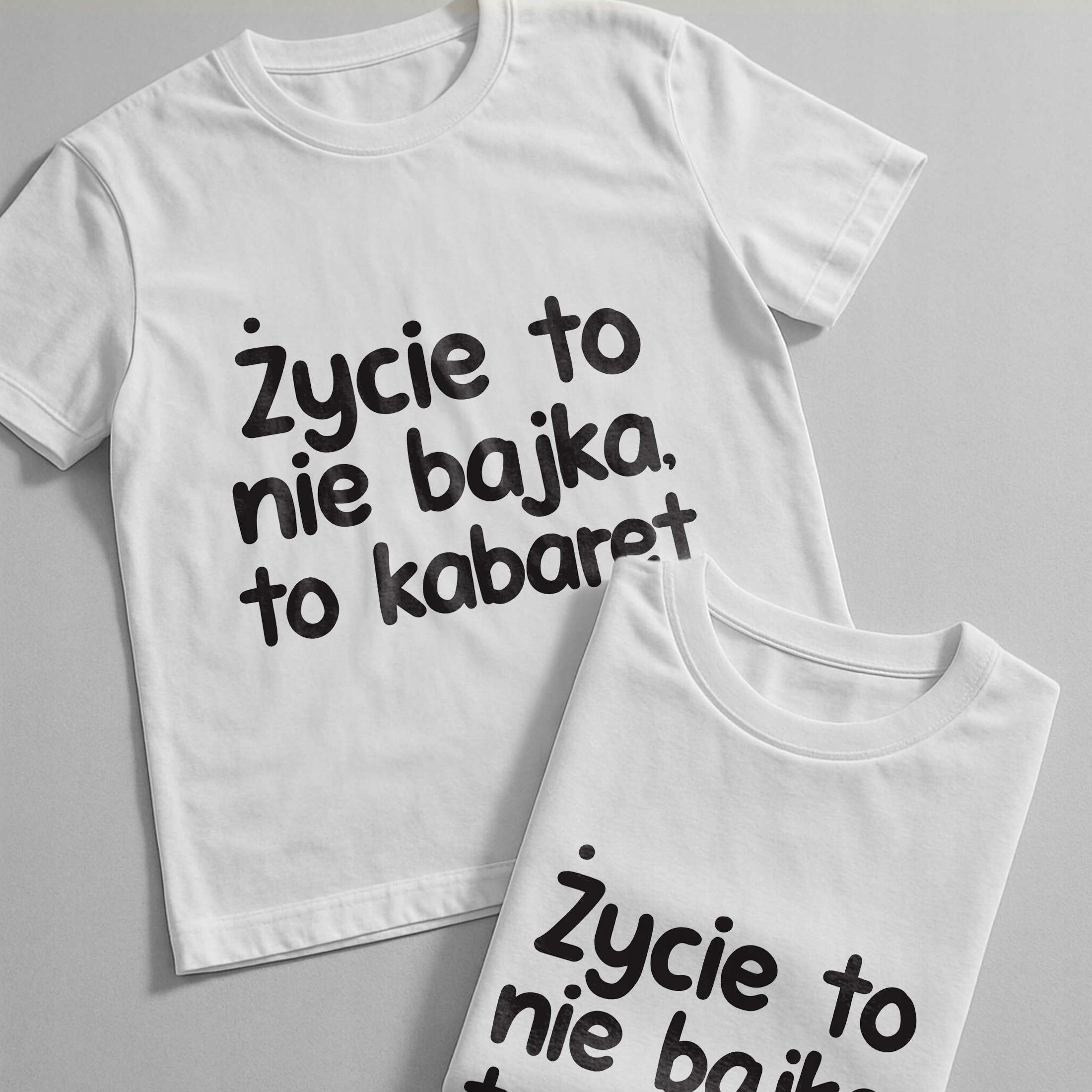 Koszulka biała męska Życie To Nie Bajka Zabawny Prezent