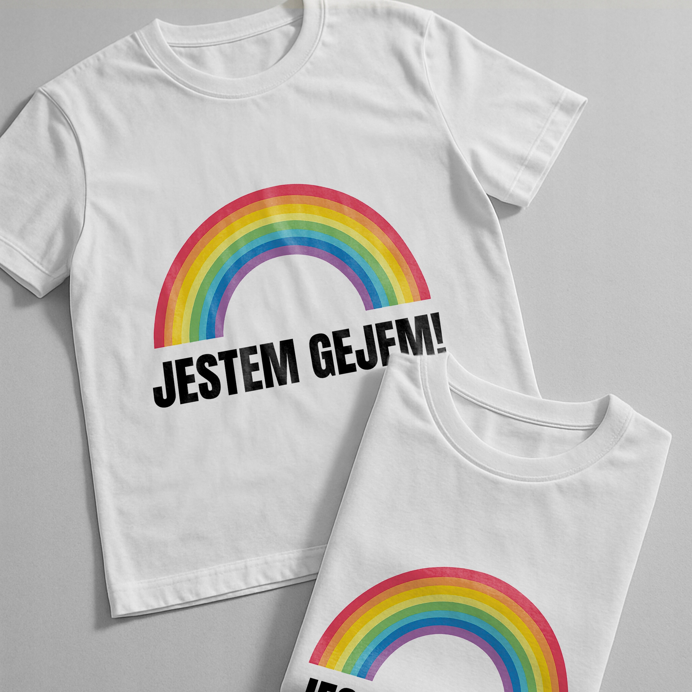 Koszulka biała męska Jestem Gejem Zabawny Prezent