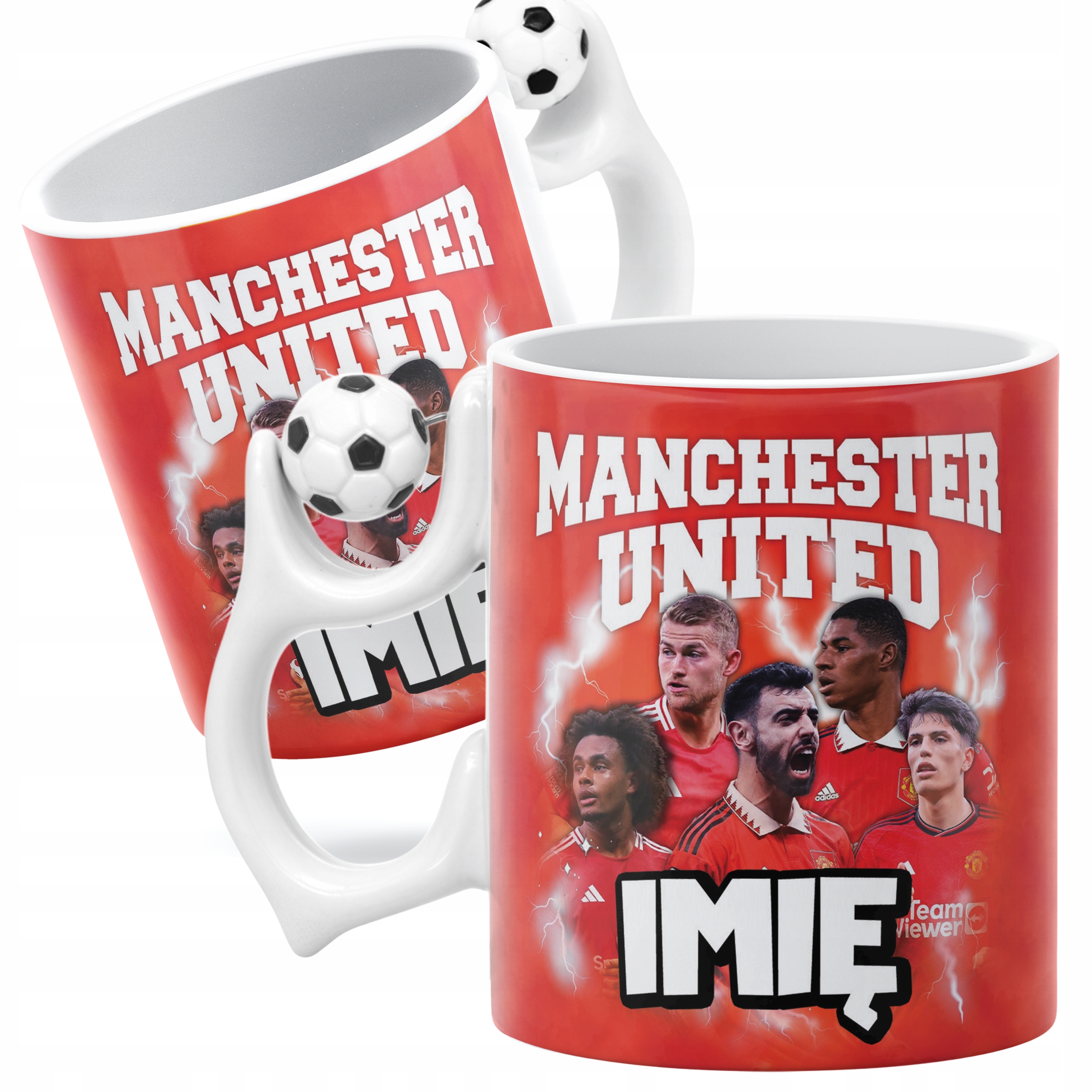 Kubek piłkarski personalizowany Manchester United Fernandes Rashford
