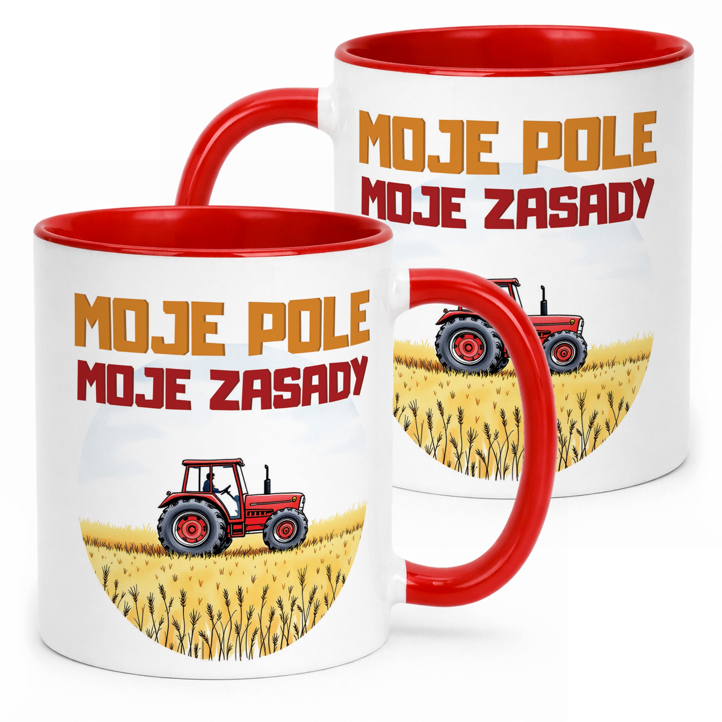 Kubek Czerwony Rolnik Dla Rolnika Traktor Zabawny Prezent Upominek