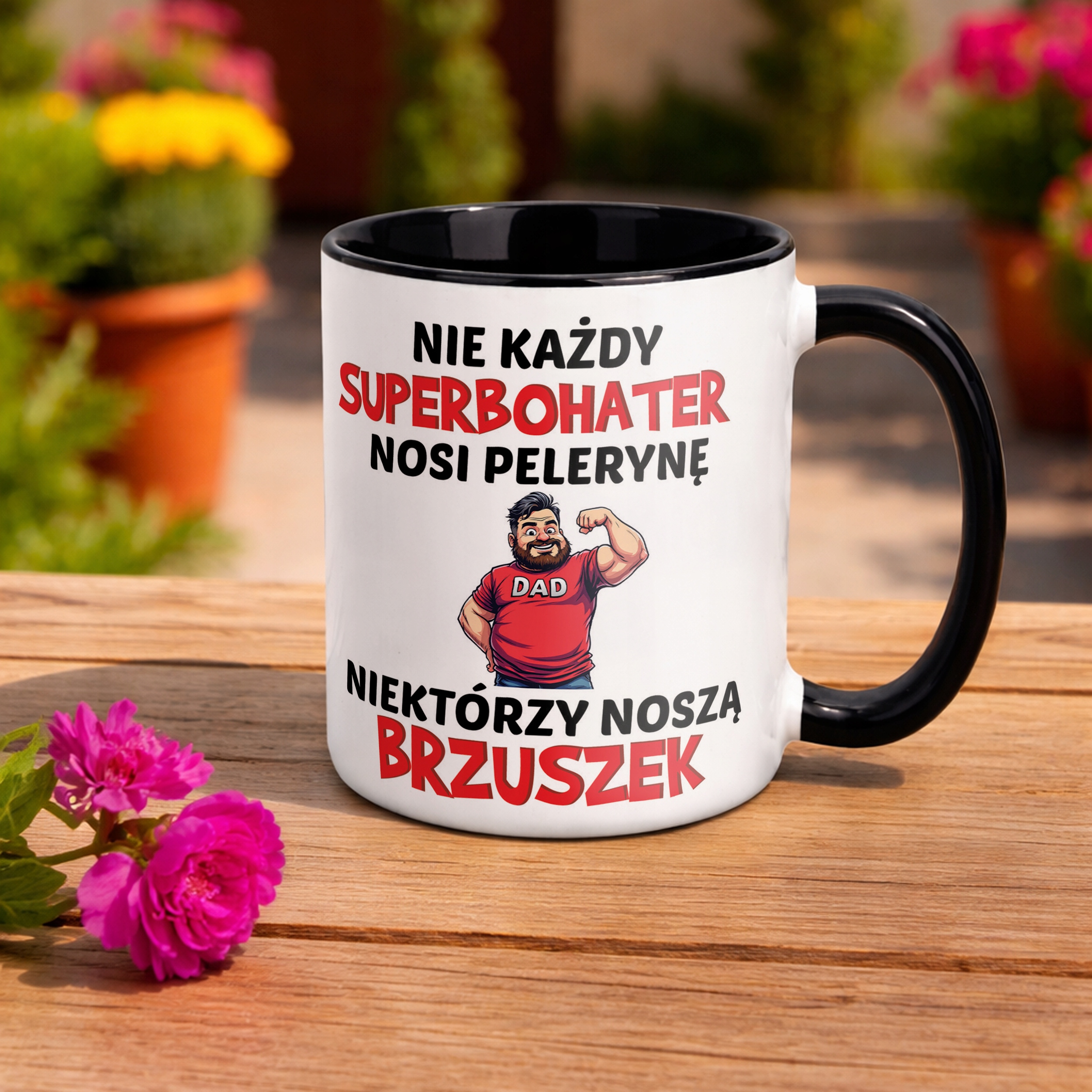 Kubek Czarny Dzień Ojca Dla Taty Nie Każdy Bohater Prezent