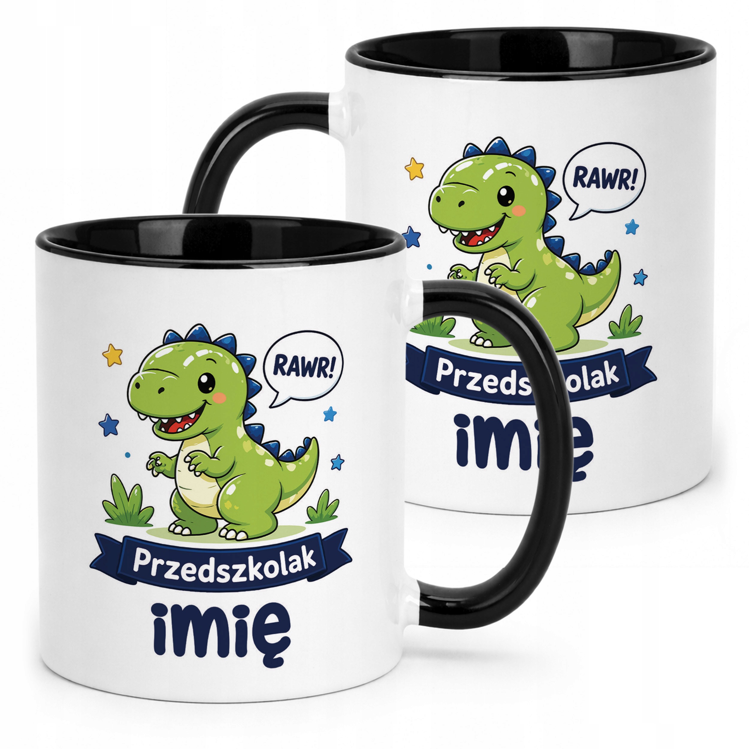 Kubek Czarny z nadrukiem personalizowany Przedszkolak Szkoła Dla Dzieci