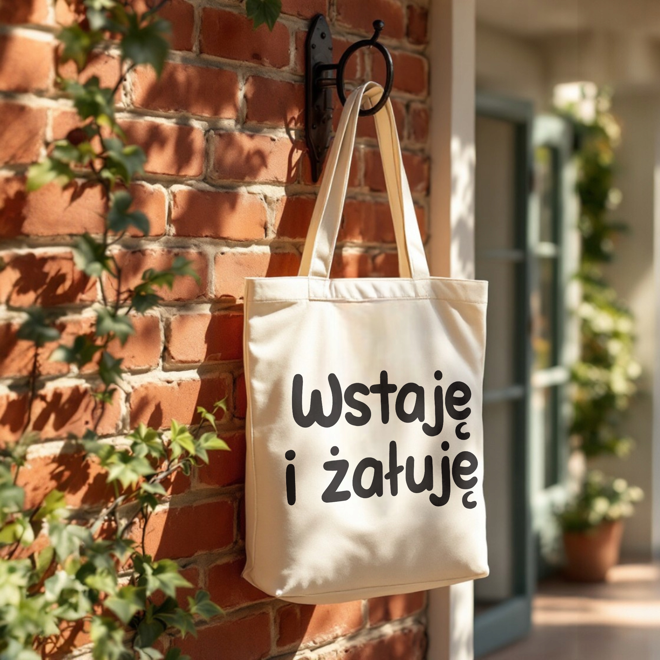 Torba bawełniana premium Wstaje i Żałuję Zabawny Prezent