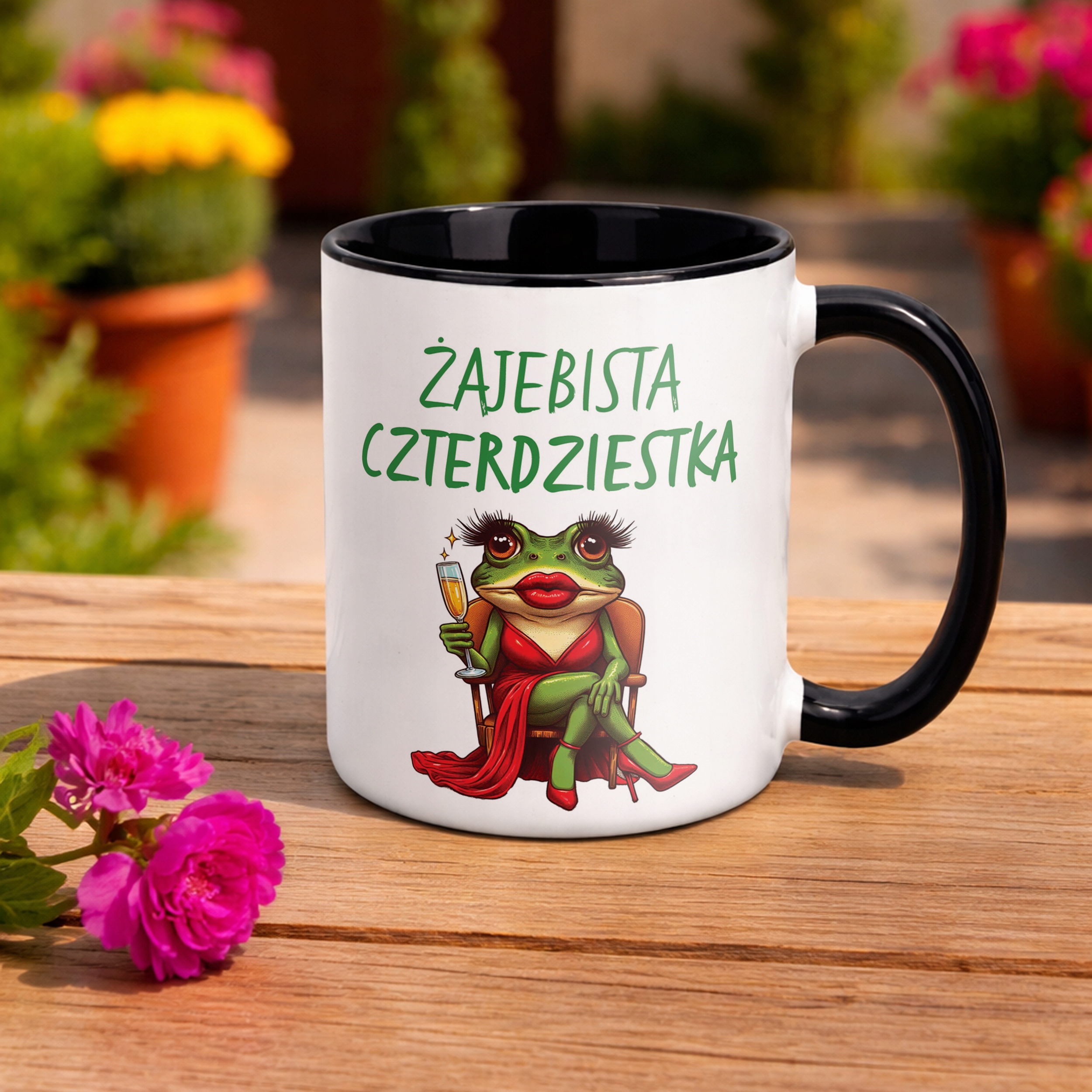 Kubek Czarny Żajebista 40 Dla Kobiety Na Urodziny Prezent