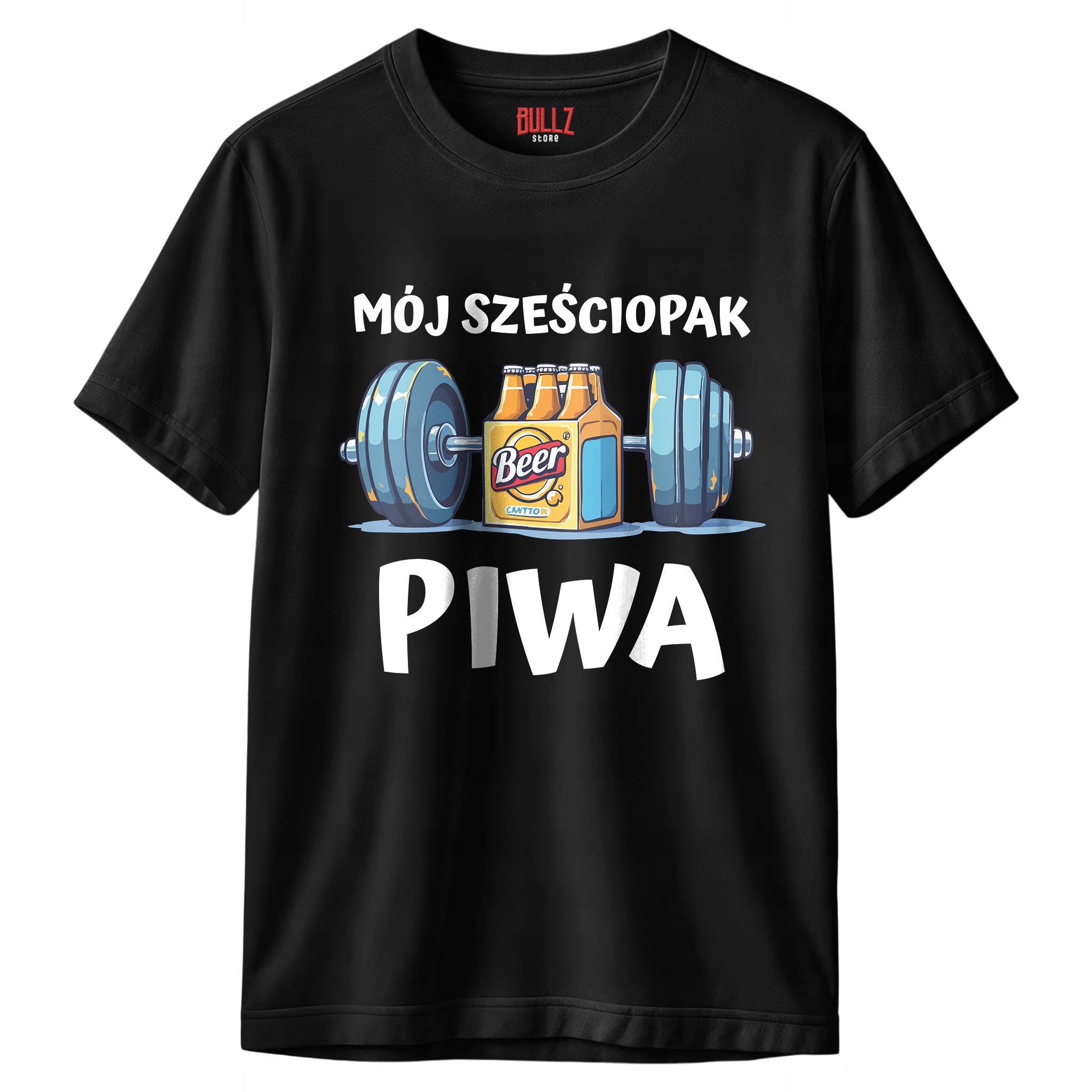 Koszulka czarna męska Mój Sześciopak Piwa Zabawny Prezent