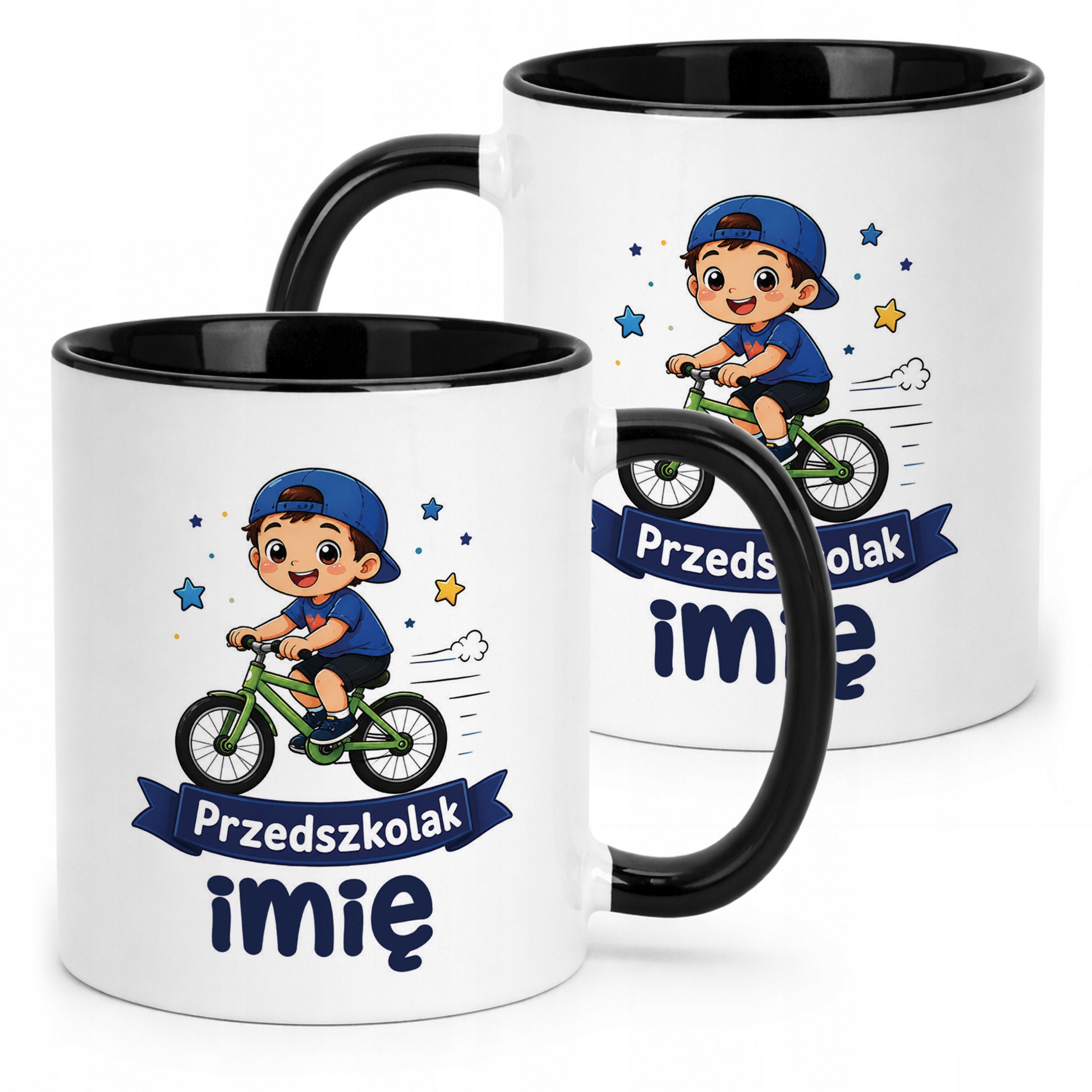 Kubek Czarny z nadrukiem personalizowany Przedszkolak Szkoła Dla Dzieci