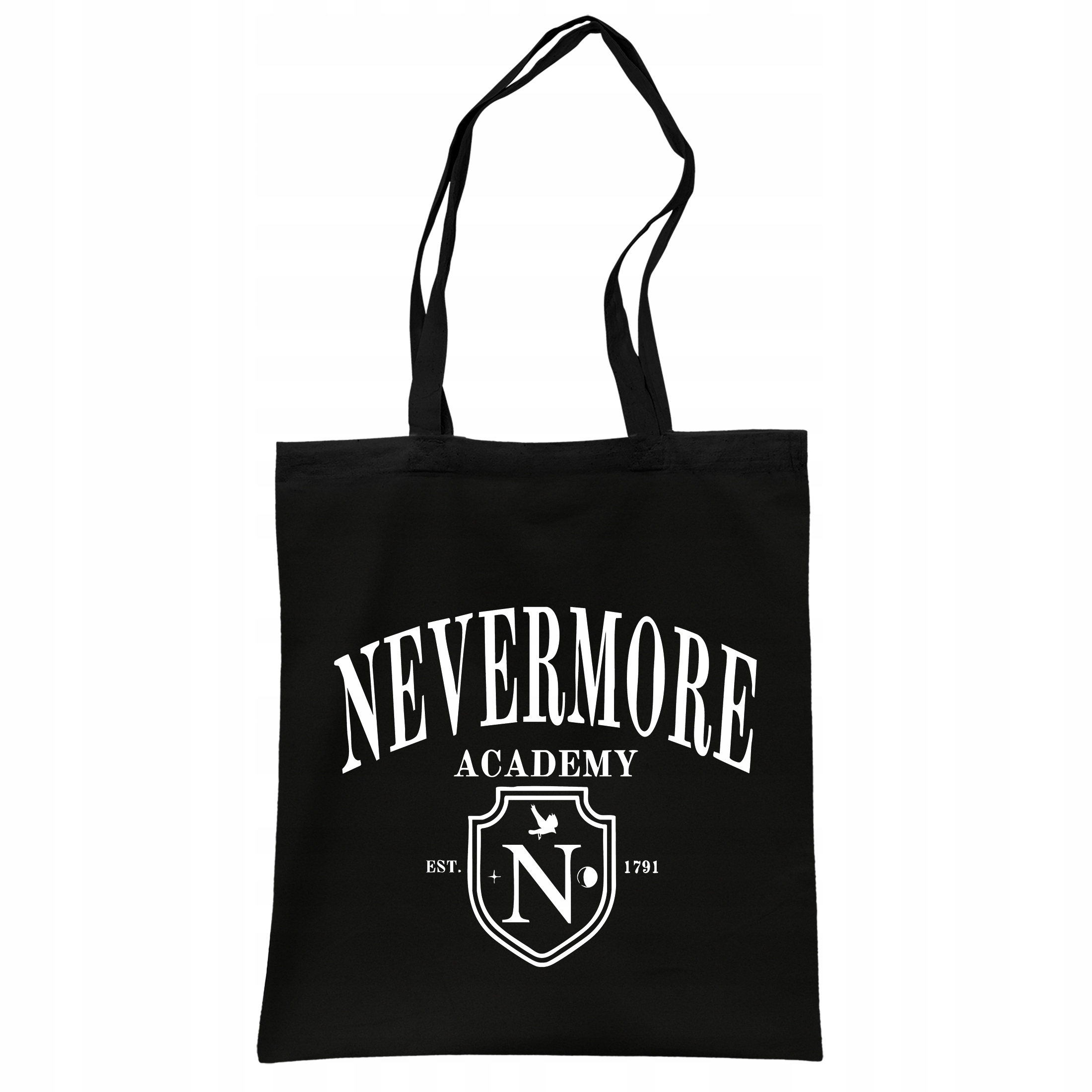 Torba bawełniana czarna na zakupy Nevermore Wednesday Dla Fanów
