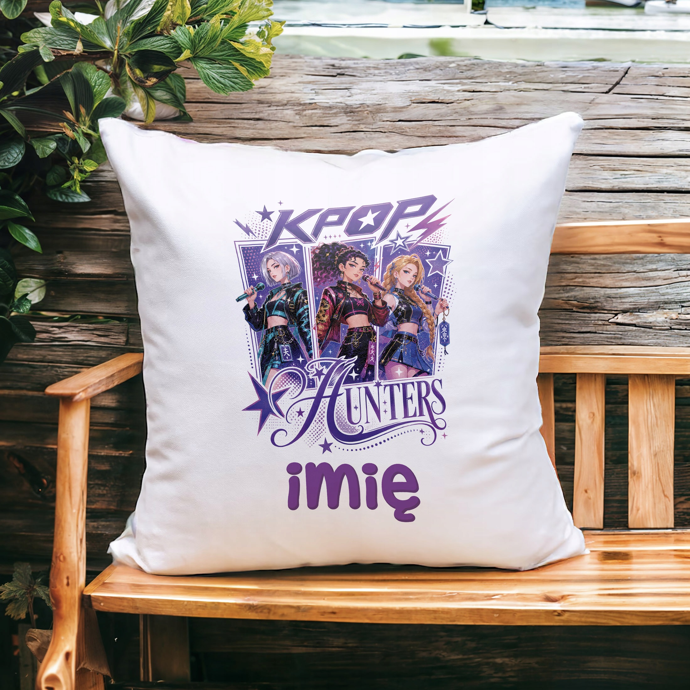 Zestaw Personalizowany Kubek Czarny Poduszka Łowczynie Kpop Prezent