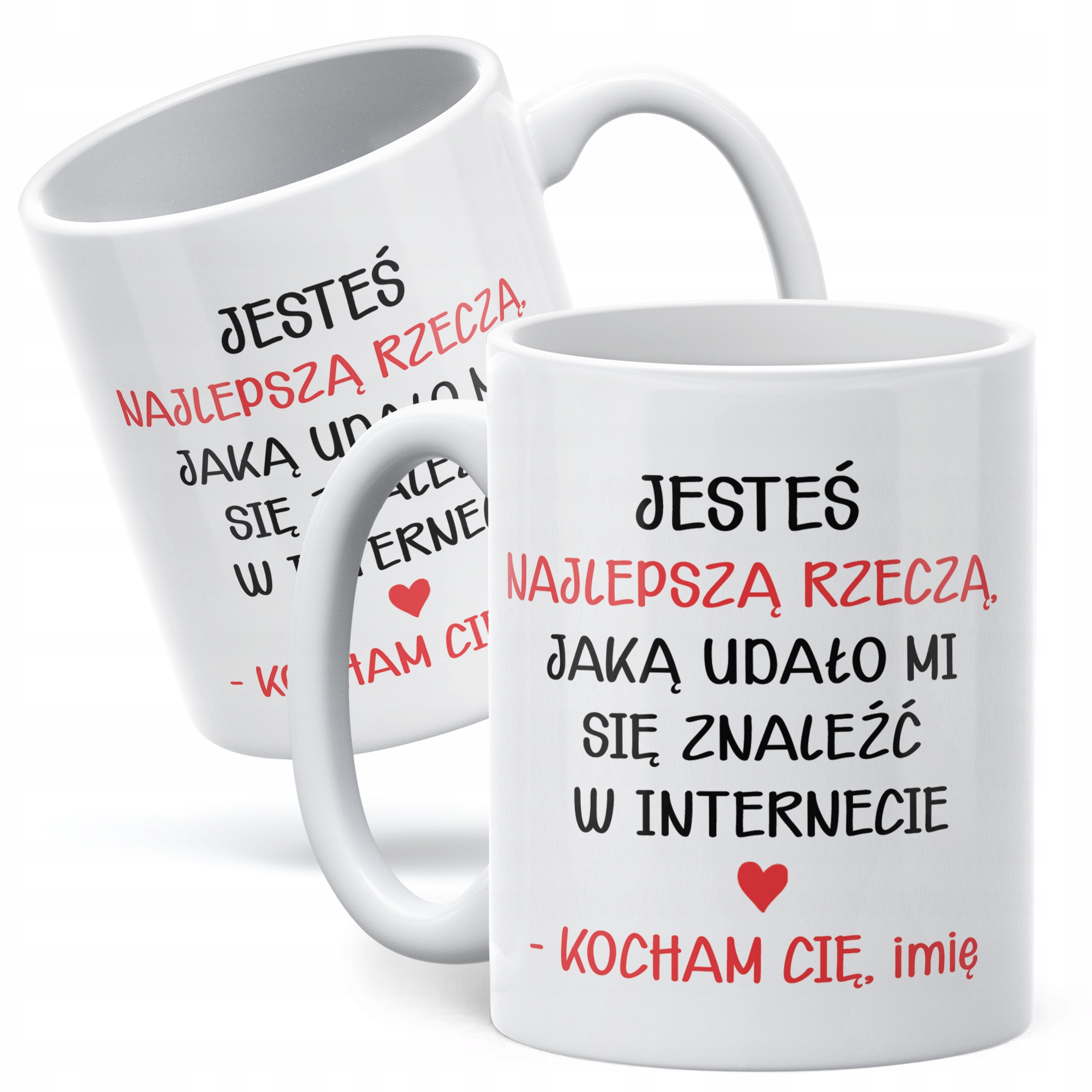 Kubek ceramiczny Personalizowany Walentynki Z imieniem Dla Pary Prezent
