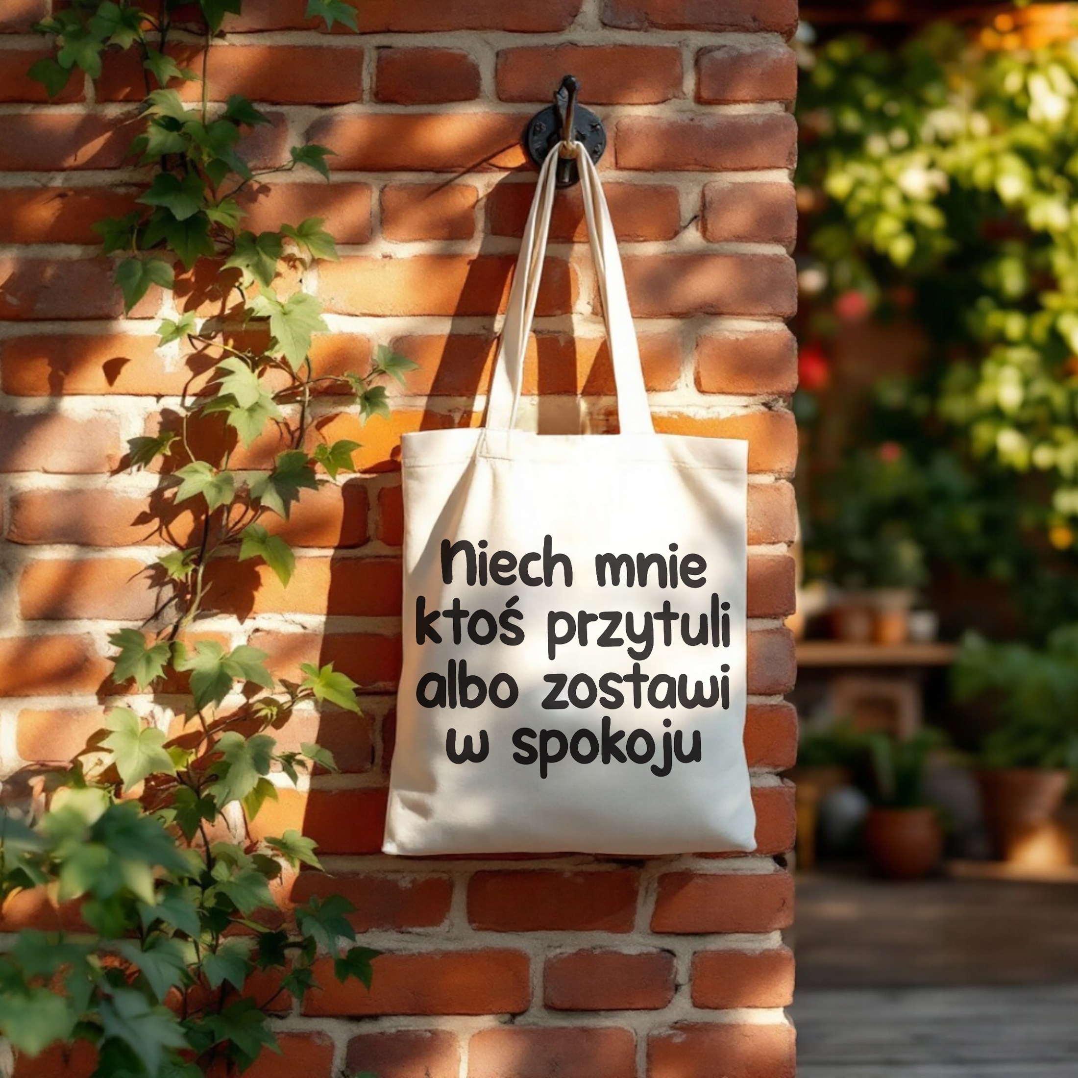 Torba bawełniana na zakupy Niech Mnie Ktoś Przytuli Zabawny Prezent
