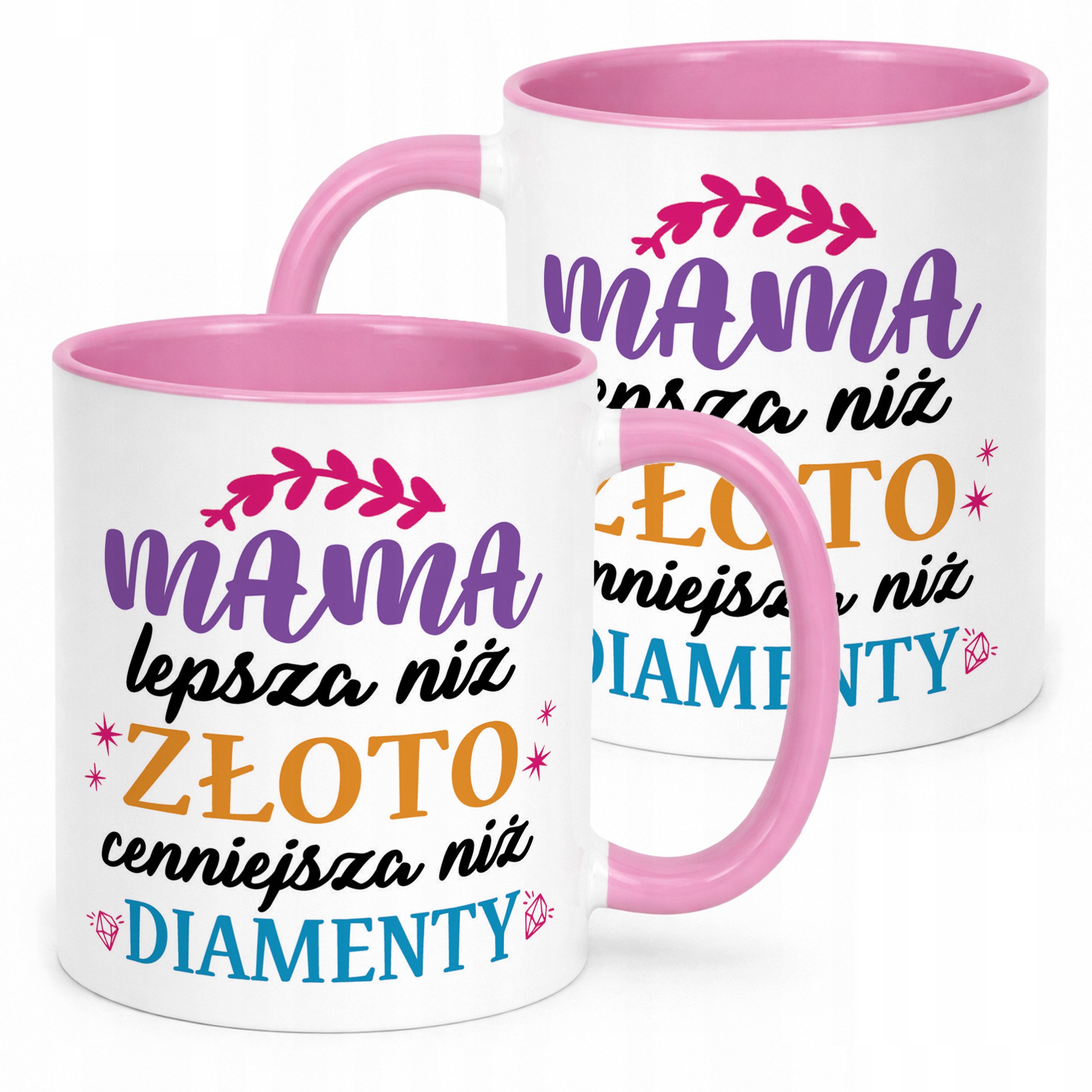 Kubek Różowy Dzień Matki Dla Mamy Prezent Lepsza Niż Złoto