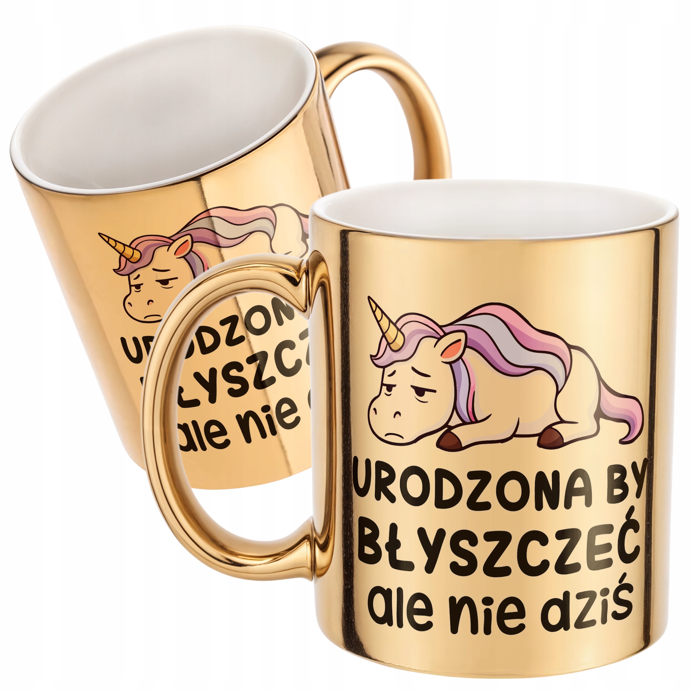Złoty Kubek Urodzona By Byszczeć Śmieszny Zabawny Prezent