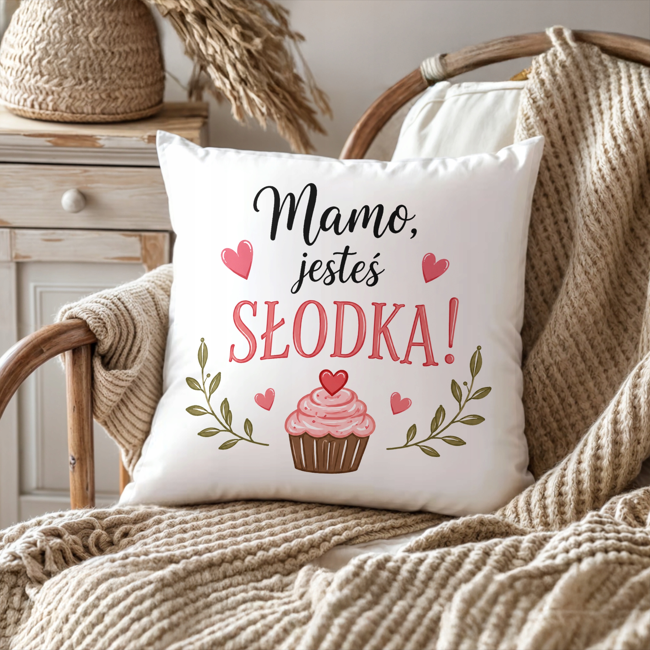 Poduszka 38x38cm prezent dla mamy na Dzień Matki praktyczny upominek mamy