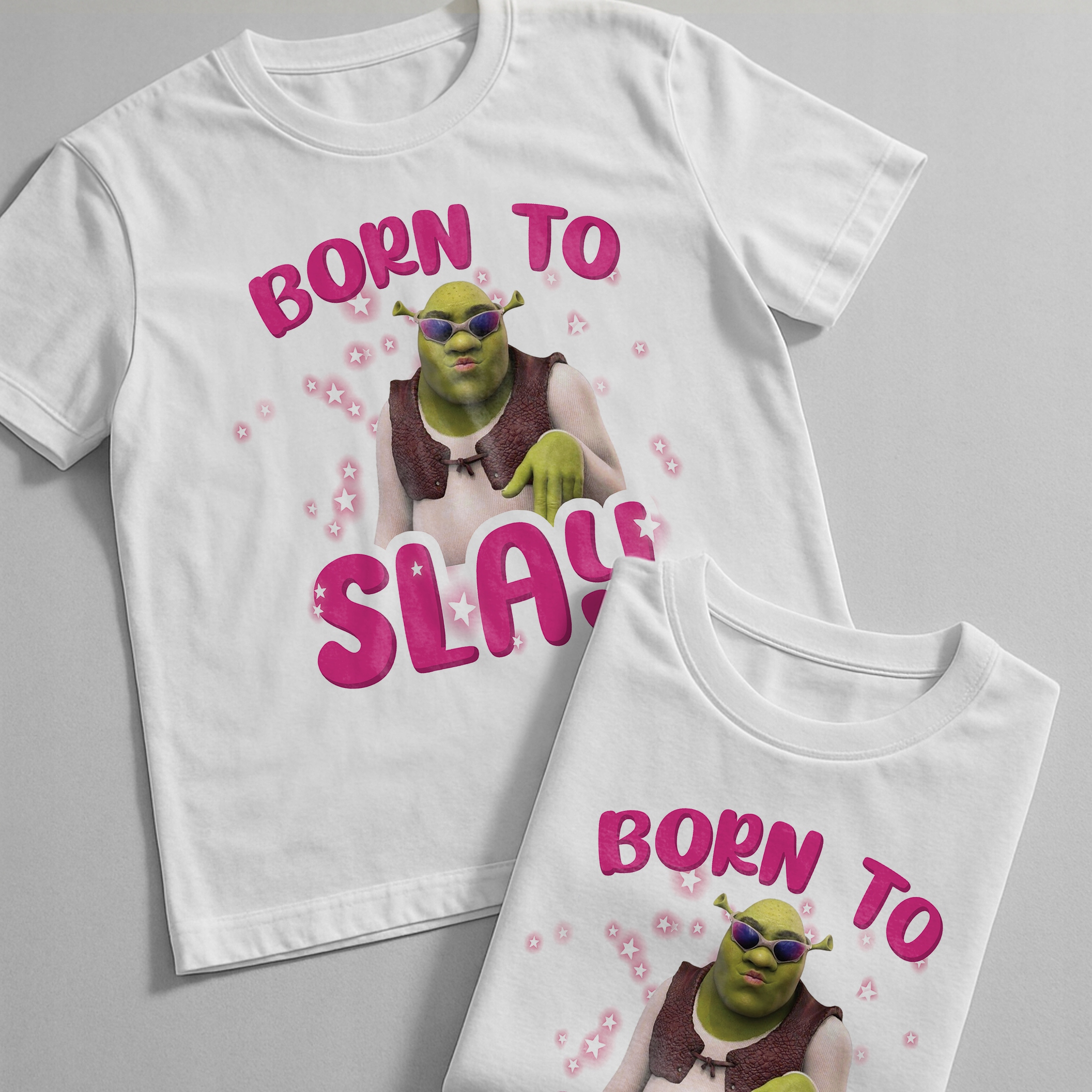 Koszulka biała męska Born To Slay Zabawny Prezent Zabawny Prezent