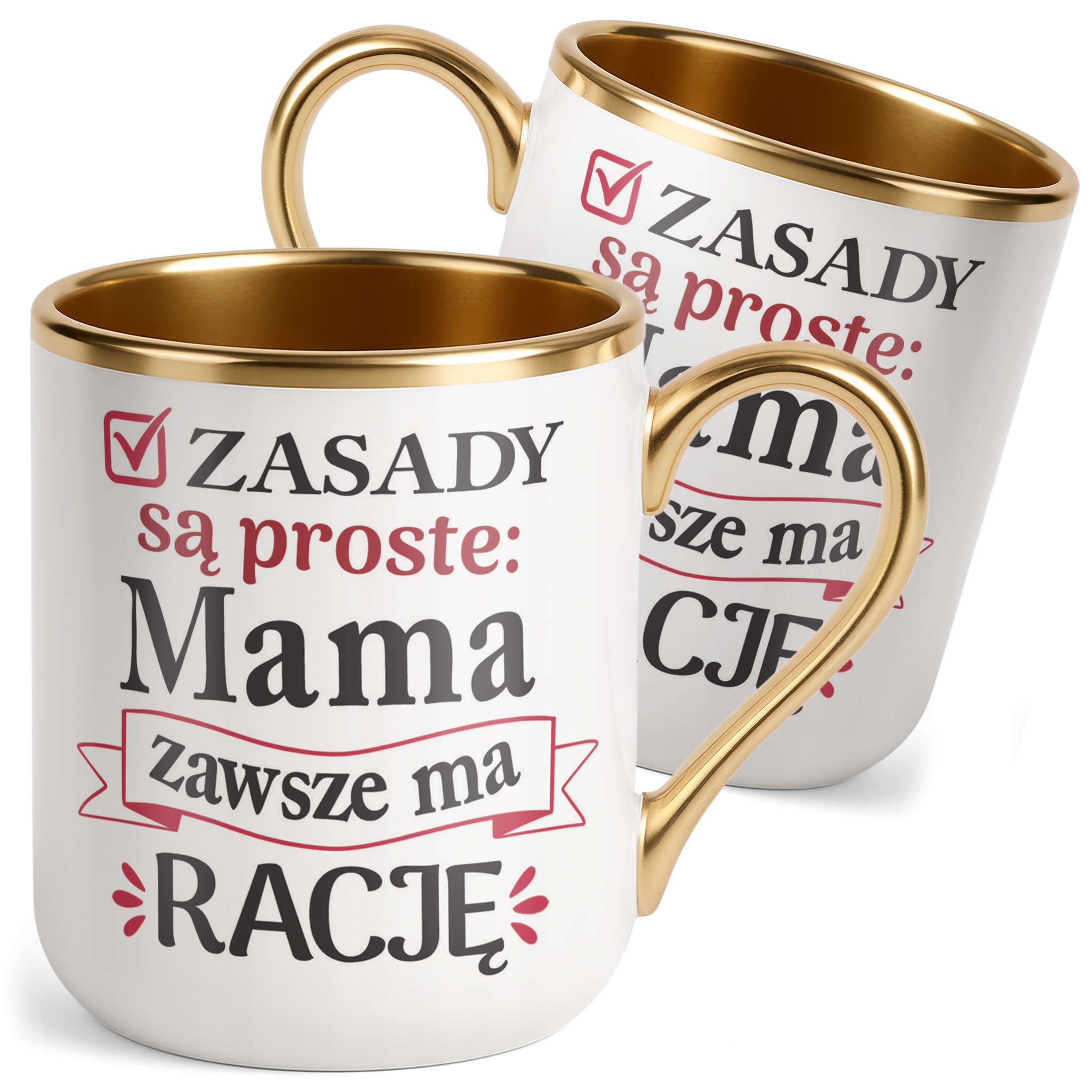 Kubek Premium Złoty Dzień Matki Dla Mamy Prezent Zasady Są Proste