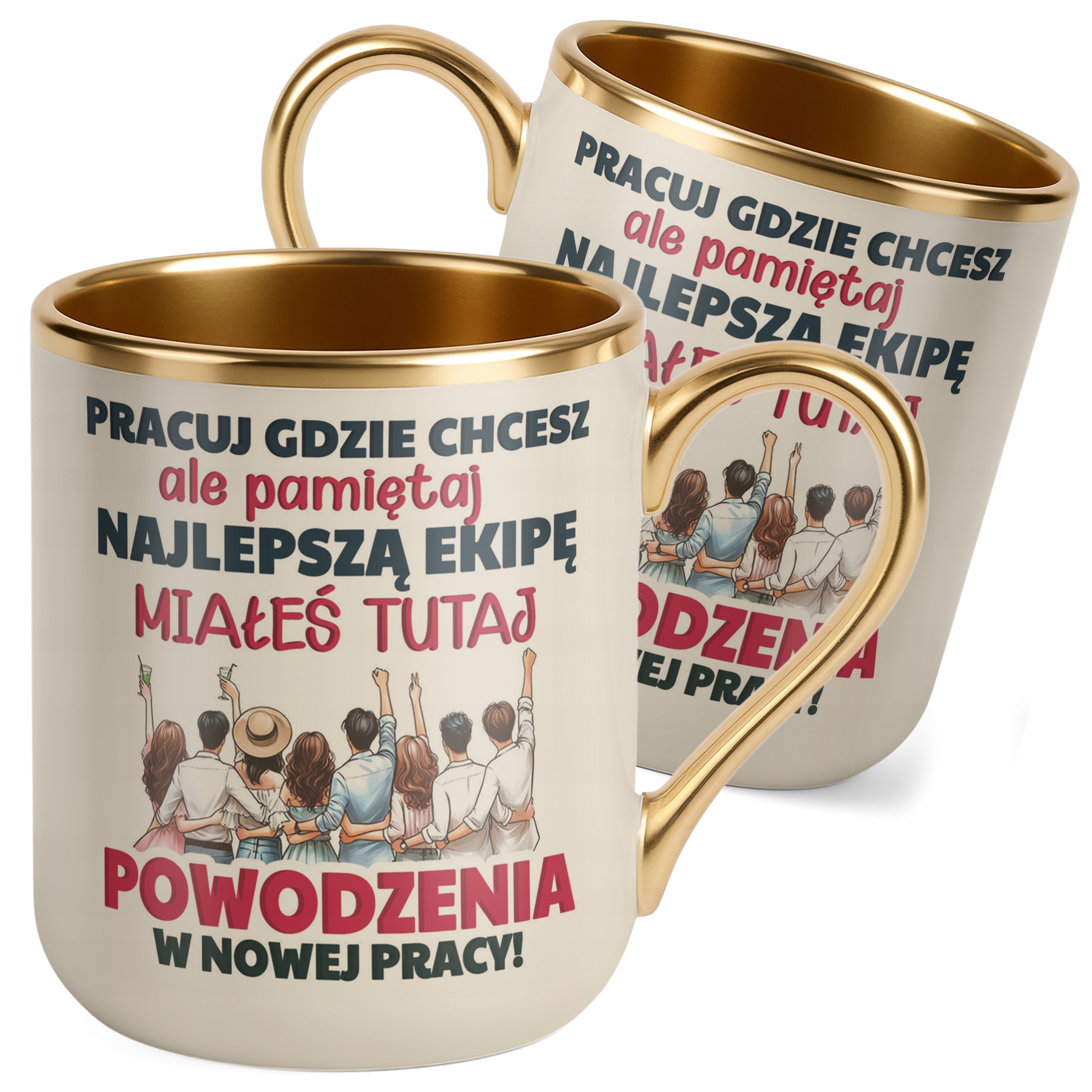 Kubek Premium Złoty Ecru Pożeganie Odejście z Pracy Prezent Upominek