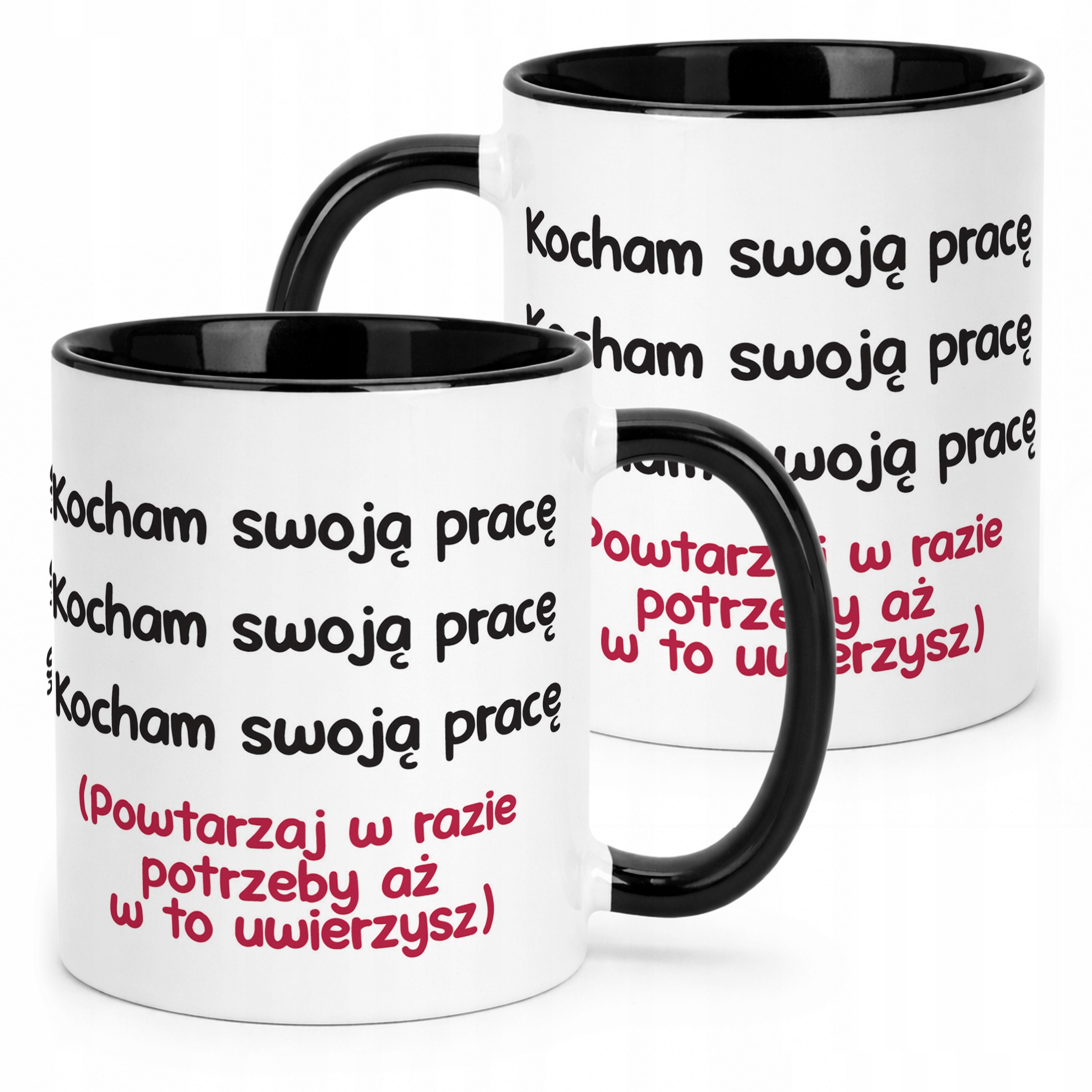 Kubek Czarny Kocham Swoją Pracę Śmieszny Zabawny Prezent