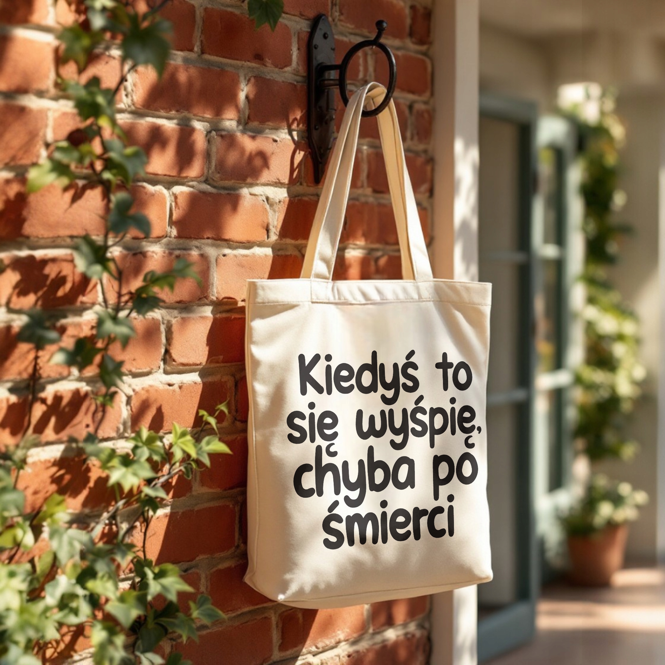 Torba bawełniana premium Kiedyś To Się Wyśpię Zabawny Prezent